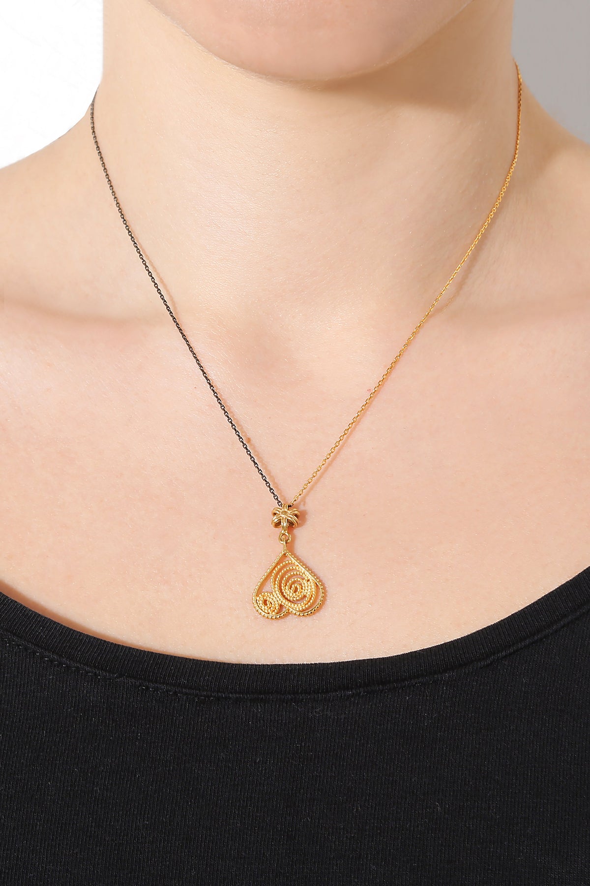 Small Inverted Heart Necklace