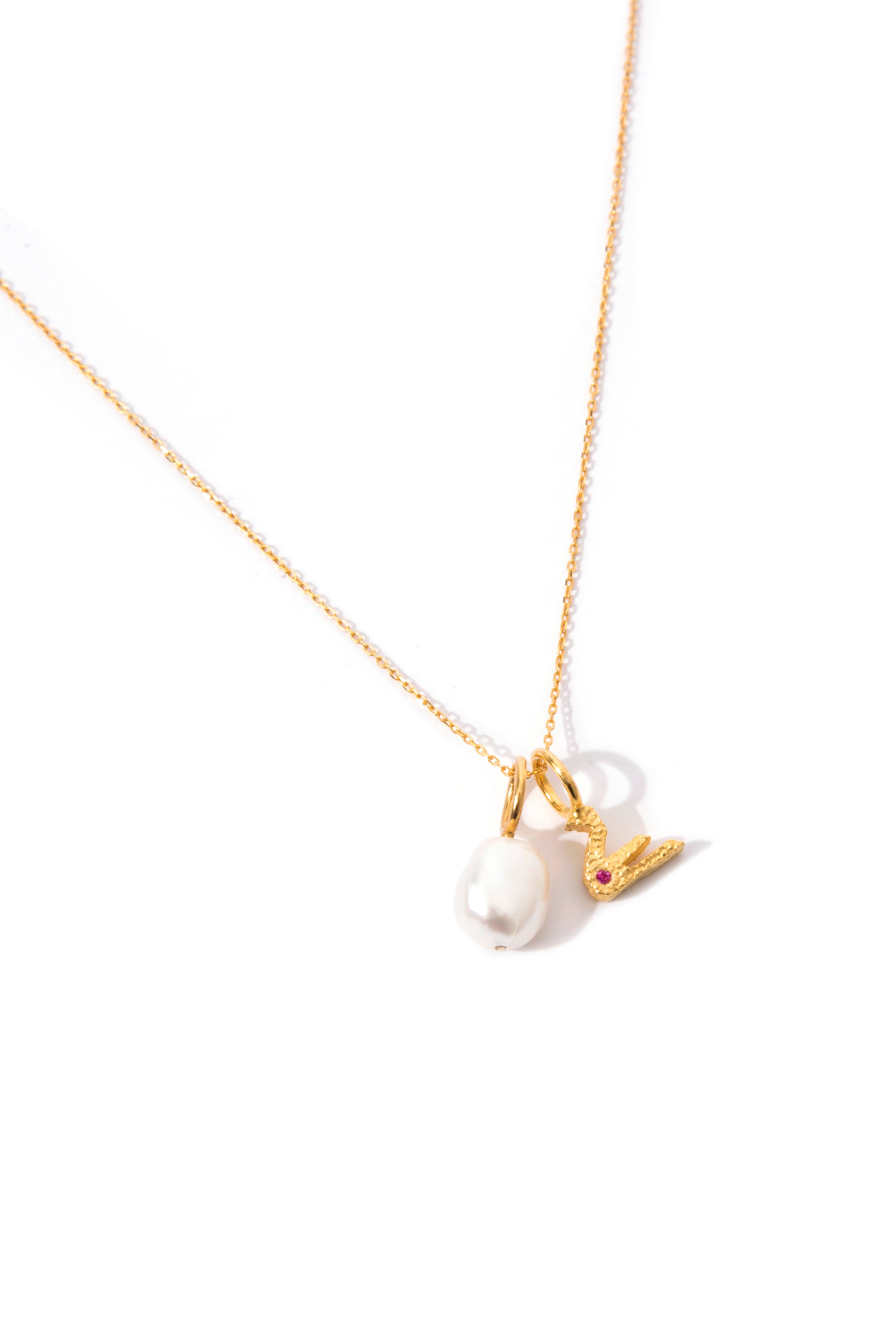Pearl and Bird Necklace