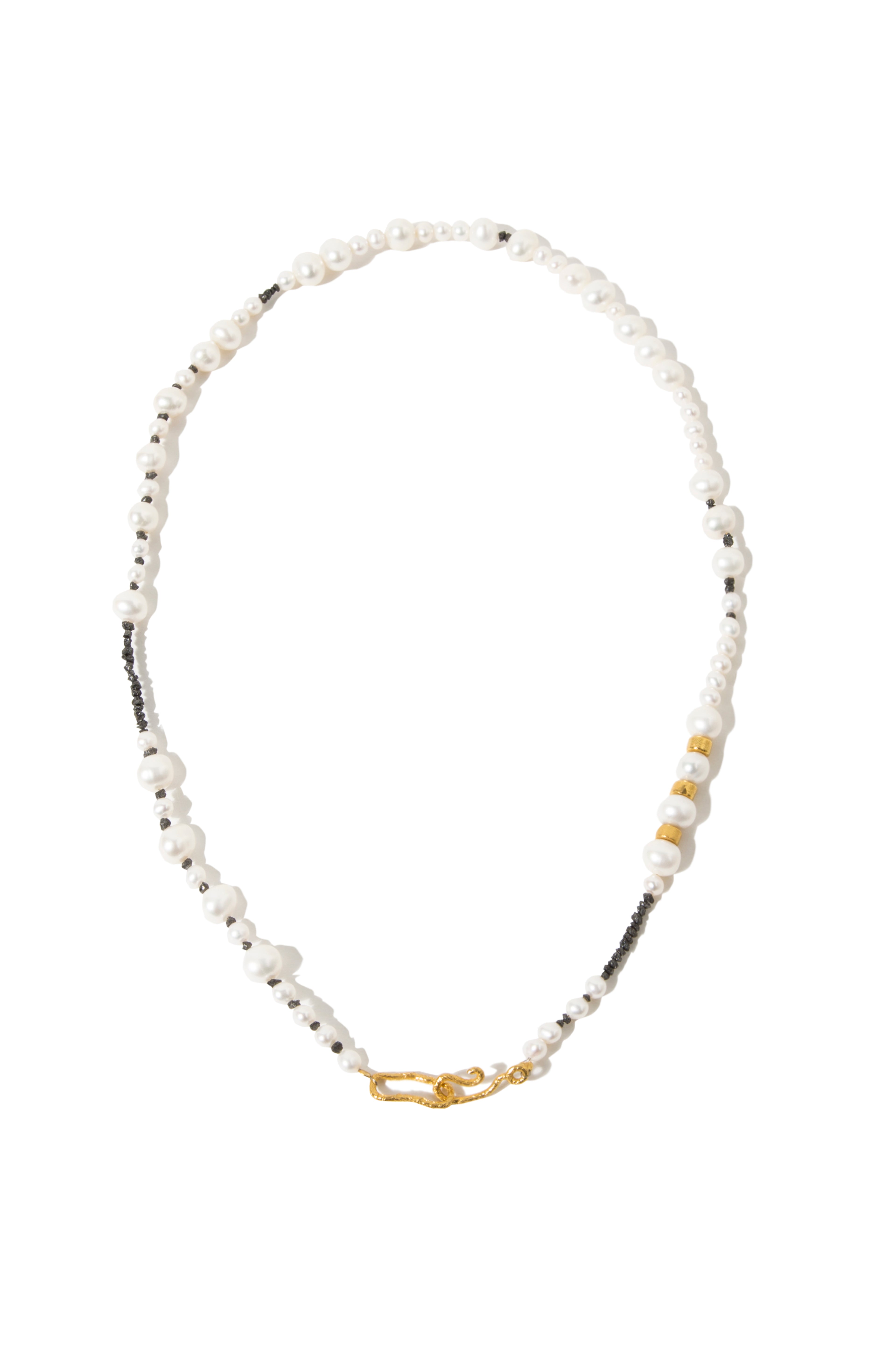 Pearl and Raw Diamond Necklaces