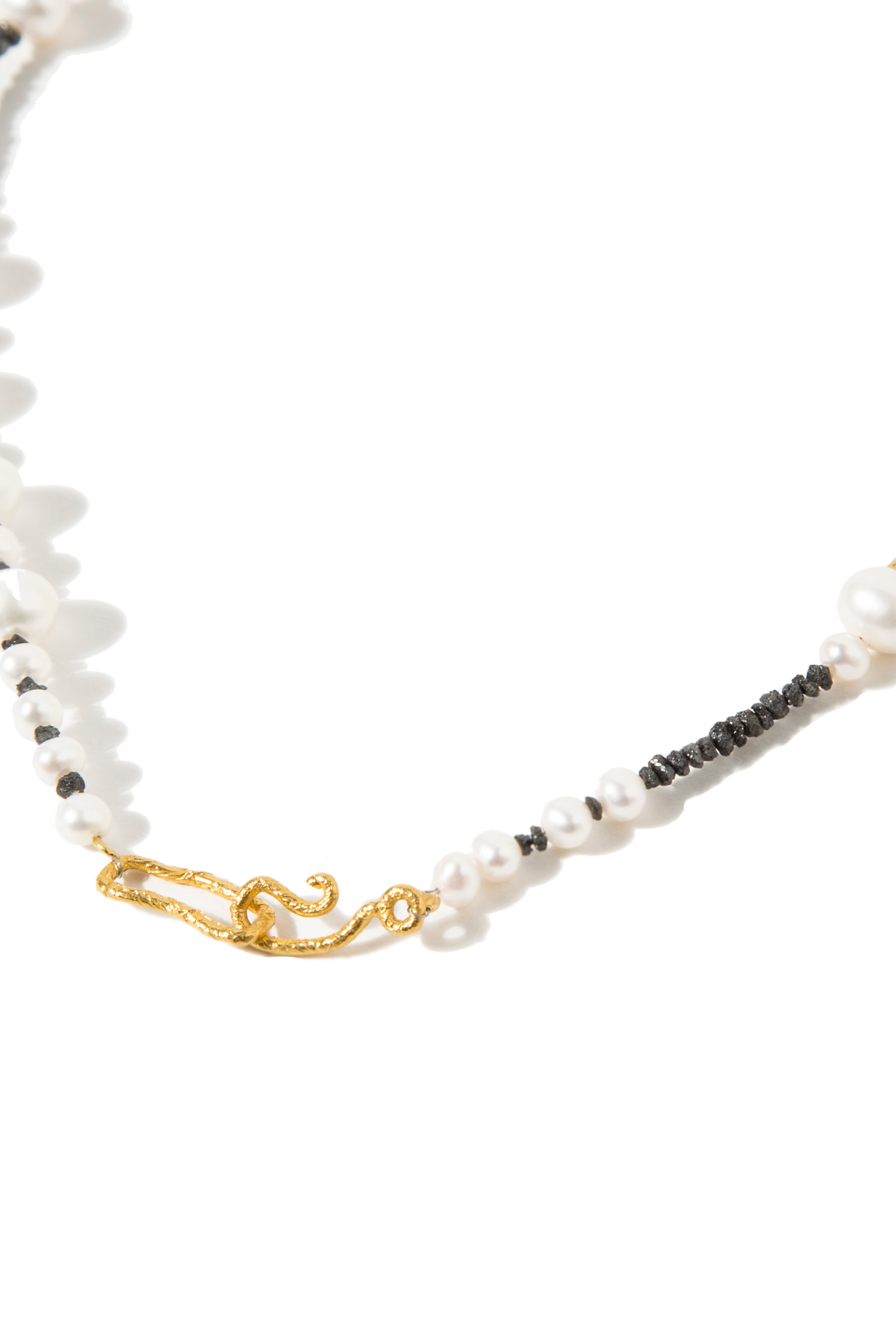 Pearl and Raw Diamond Necklaces