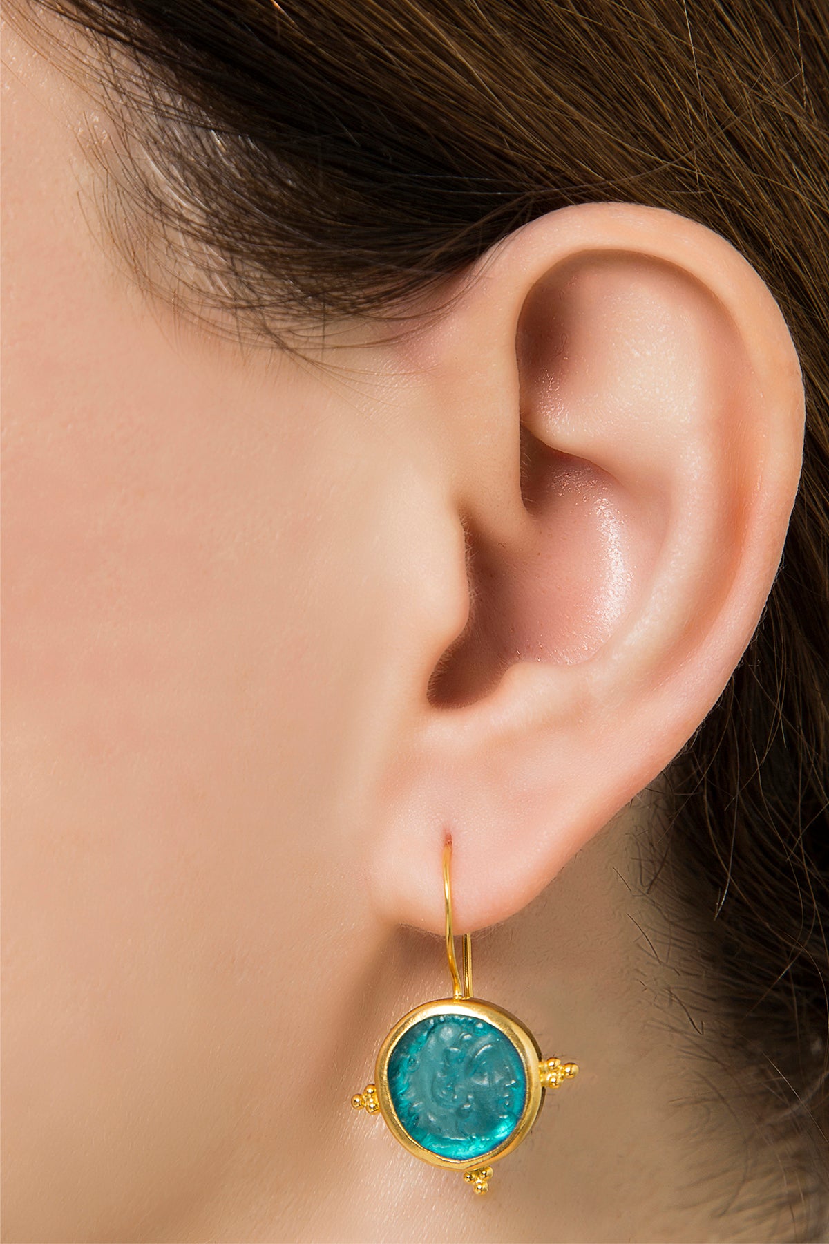 Turquoise Intaglio Earring