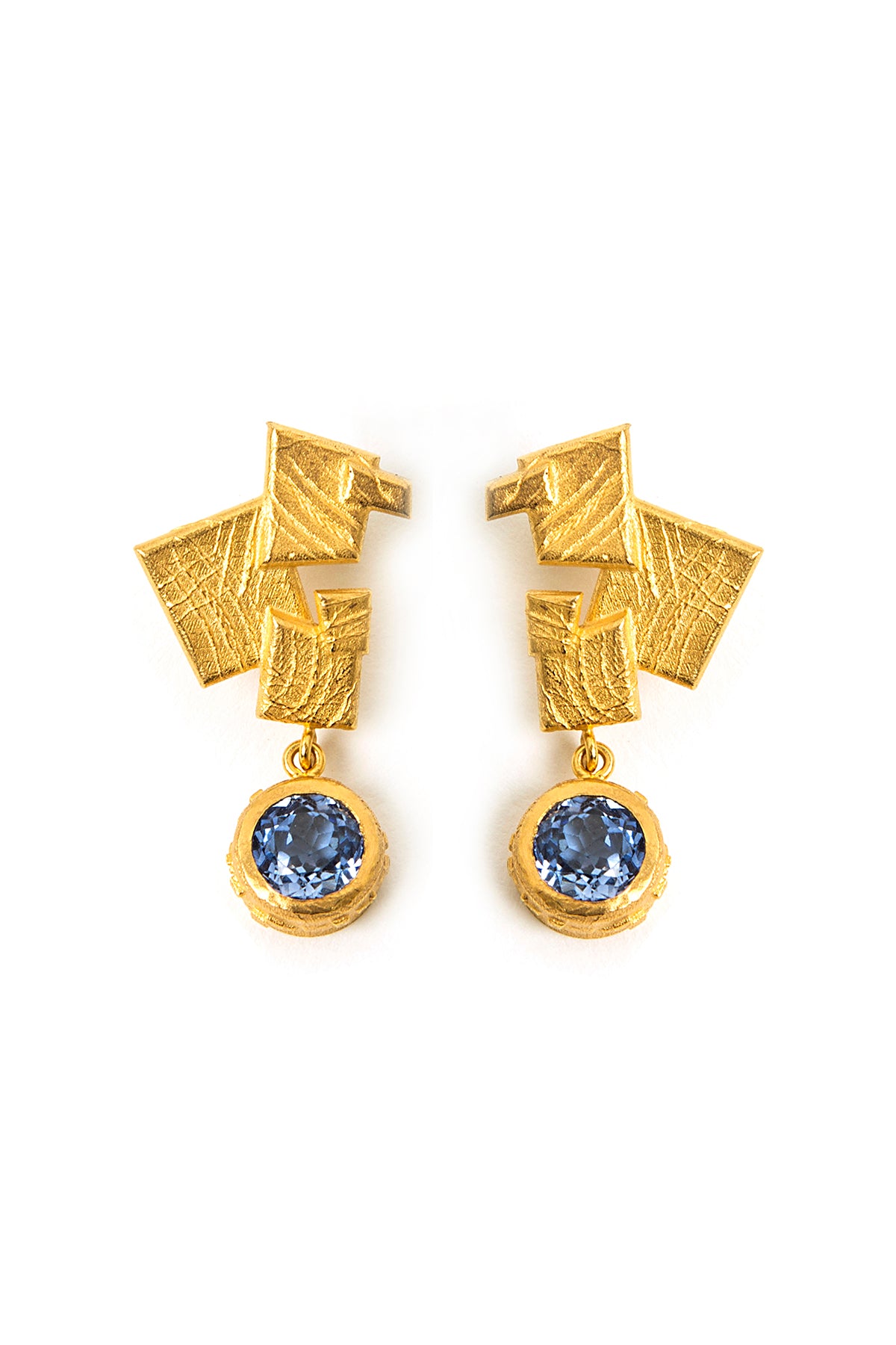 Mosaic Earring with Sapphire