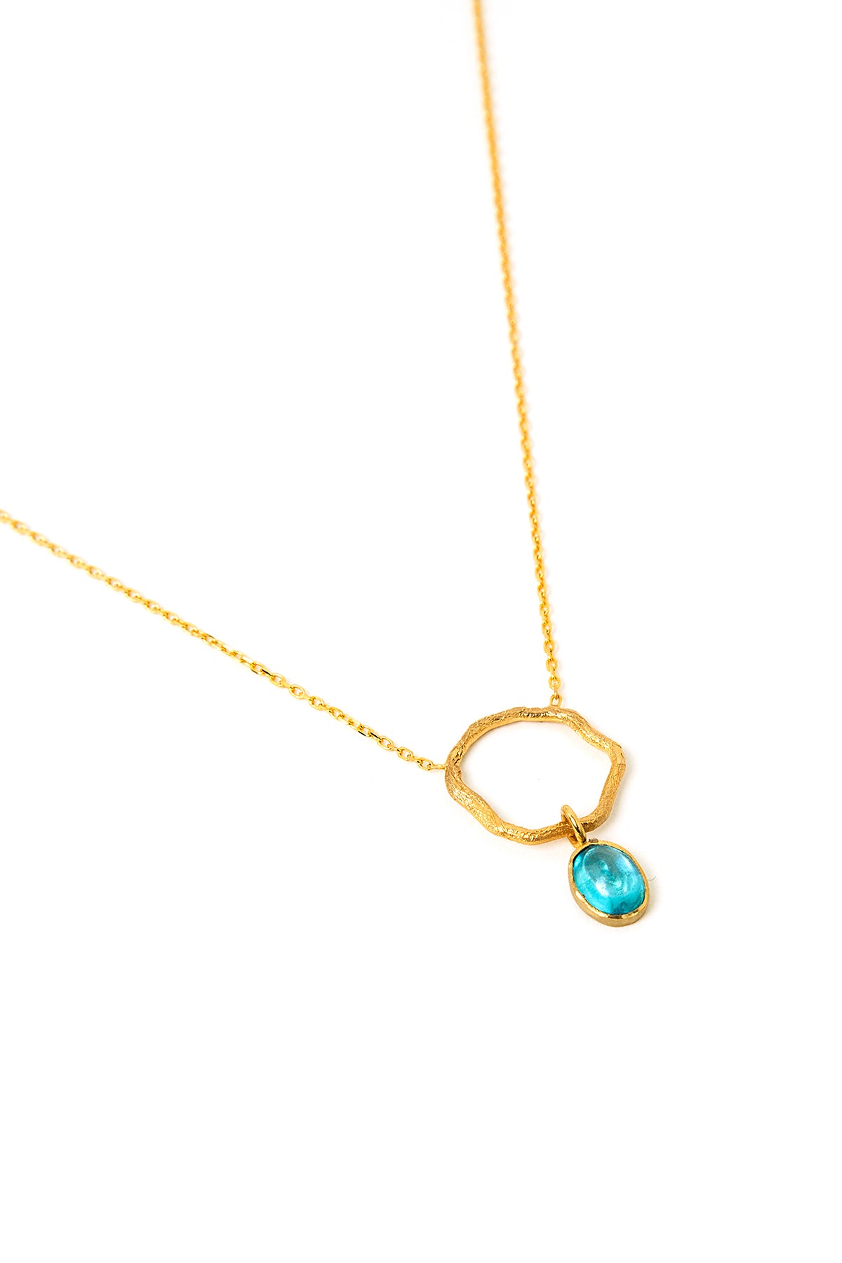 Raw Luck Necklace with Blue Topaz