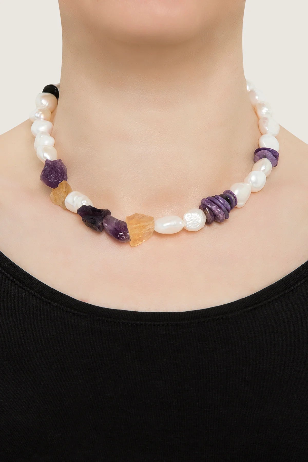 Natural Stone Pearl Necklace