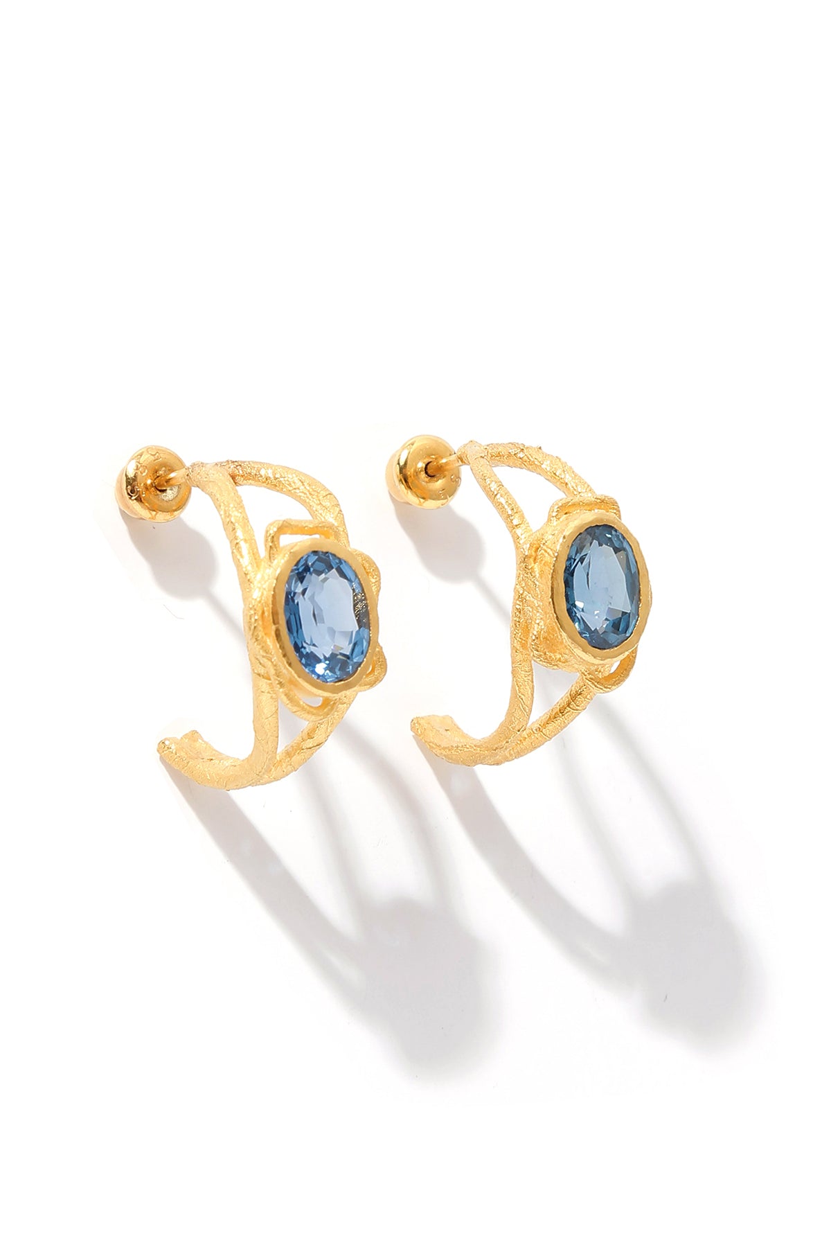 Blue Topaz Hoop Earring