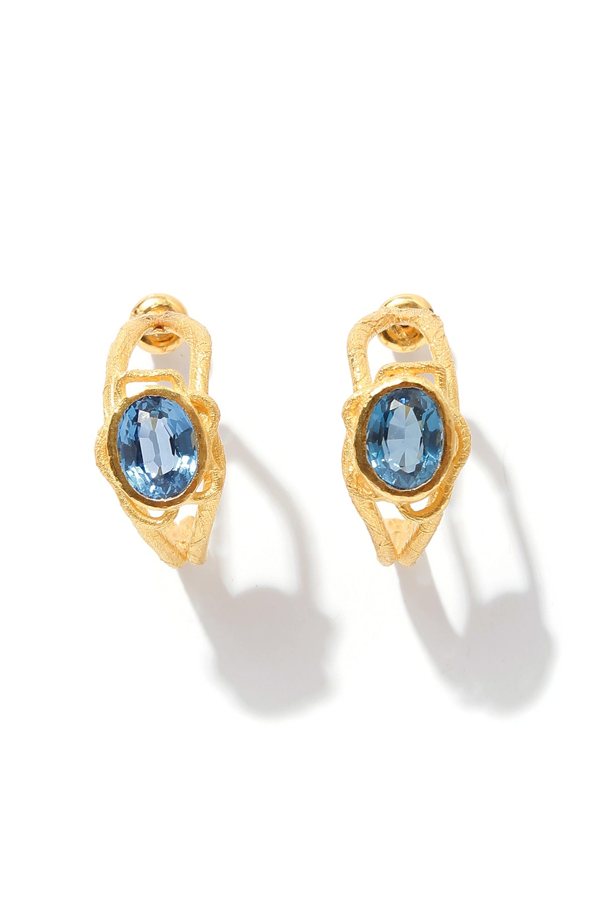 Blue Topaz Hoop Earring