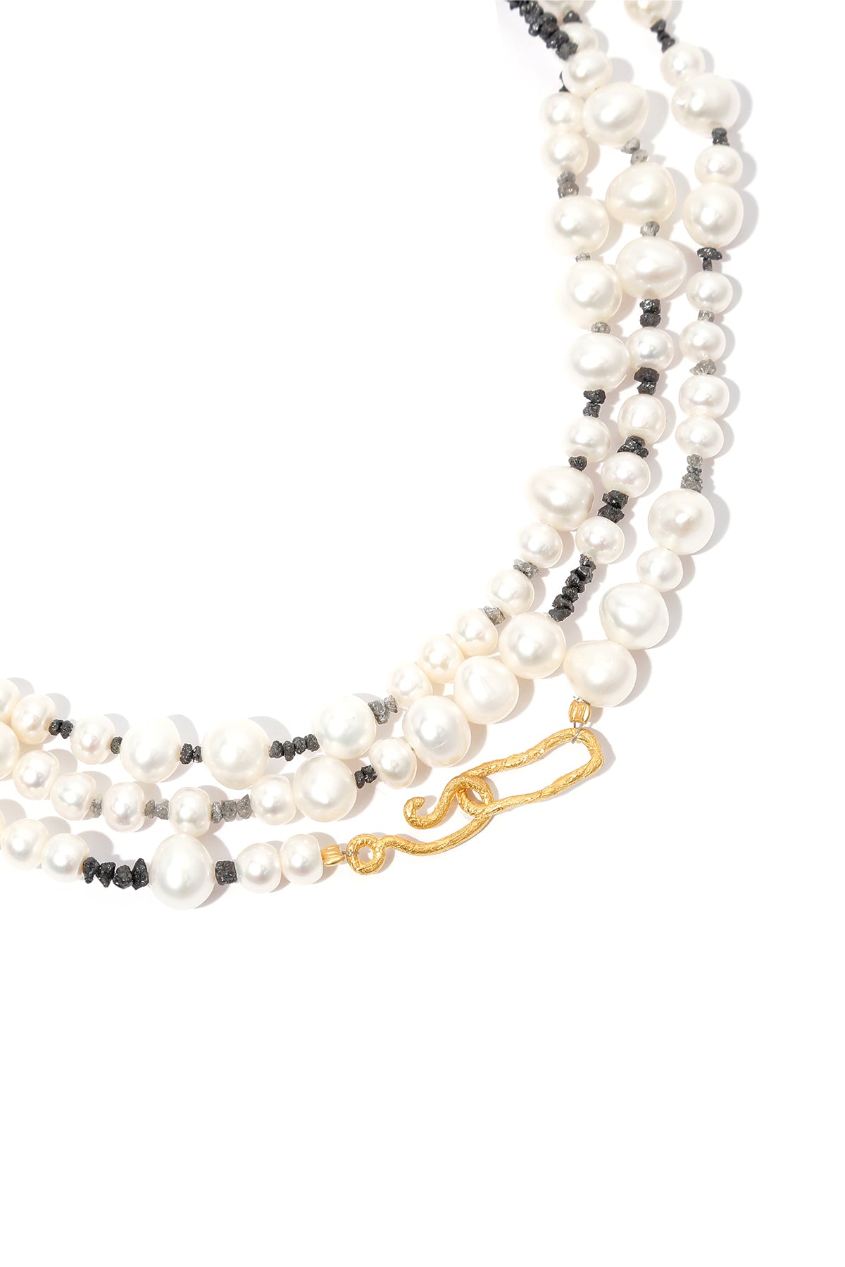 Raw Diamond Pearl Necklace