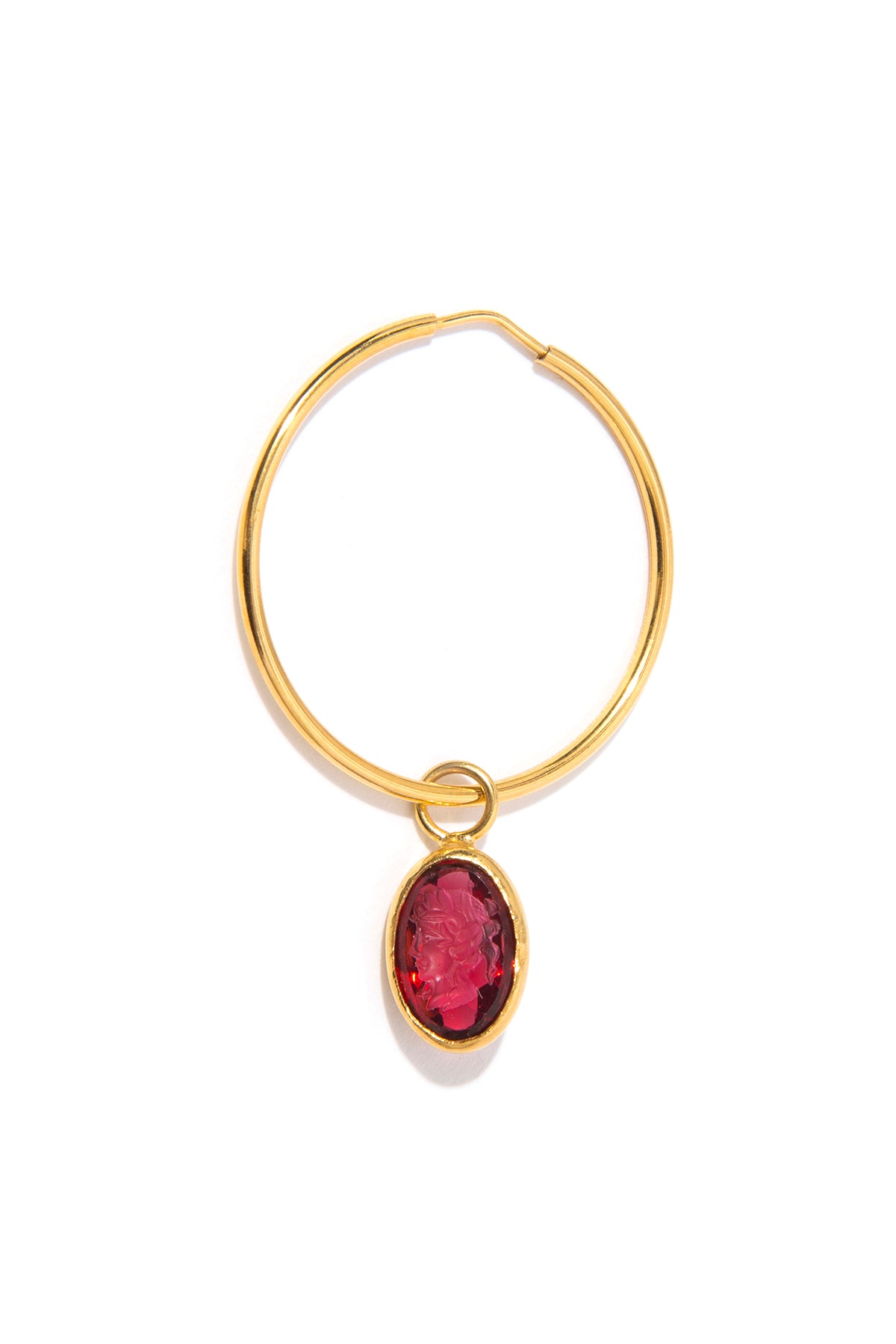 Big Red Intaglio Hoop