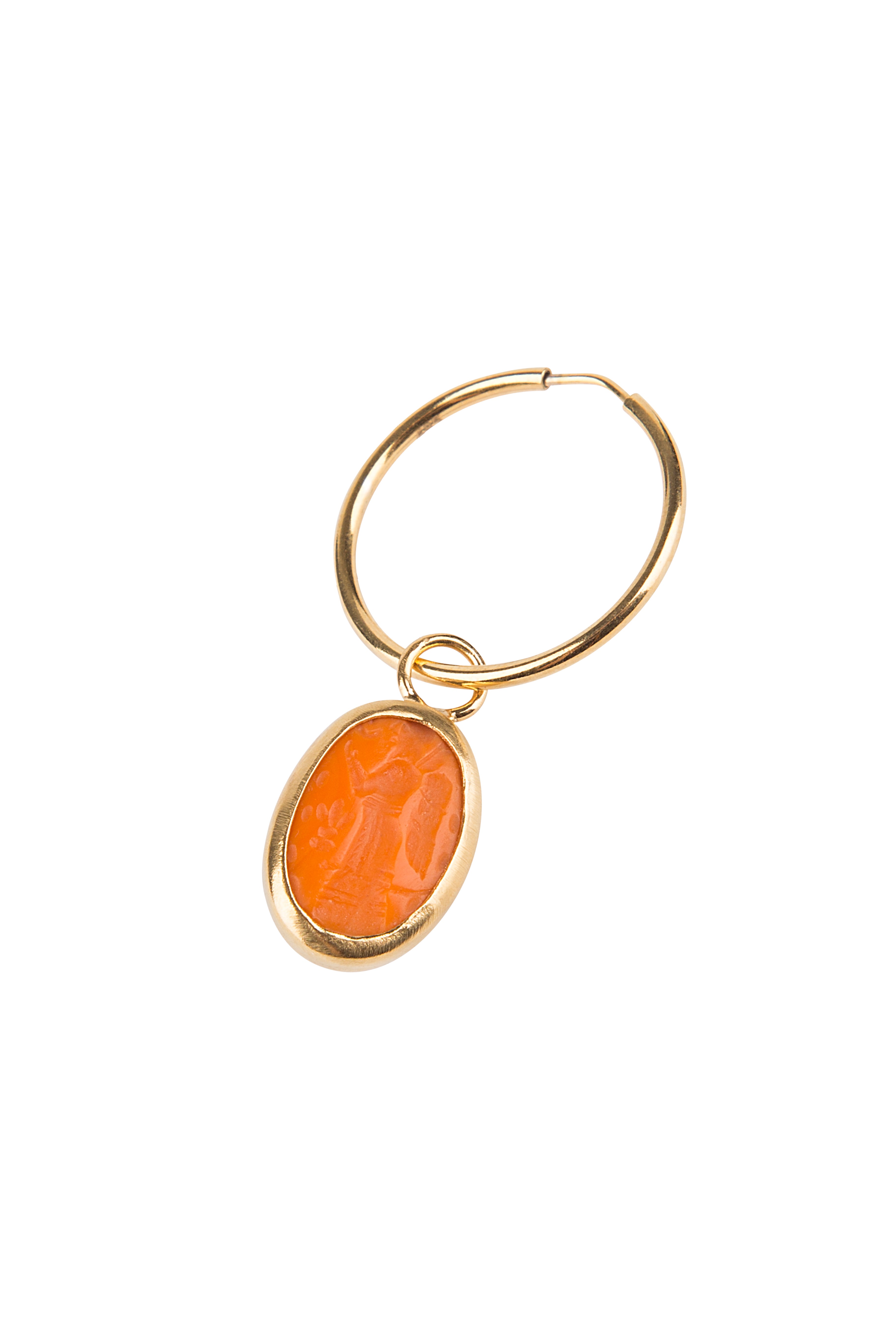 Medium Orange Intaglio Hoop