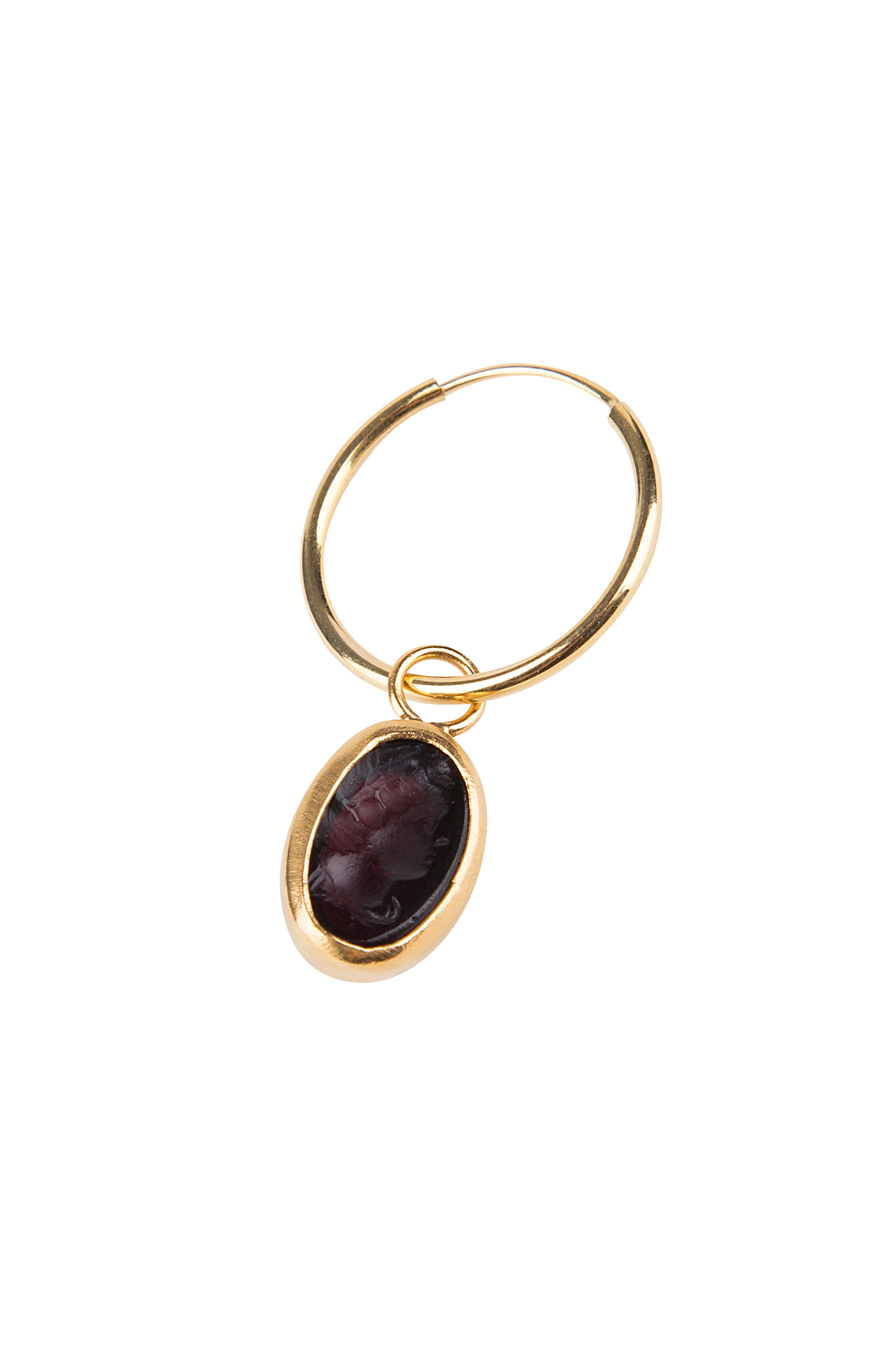 Medium Black Intaglio Hoop