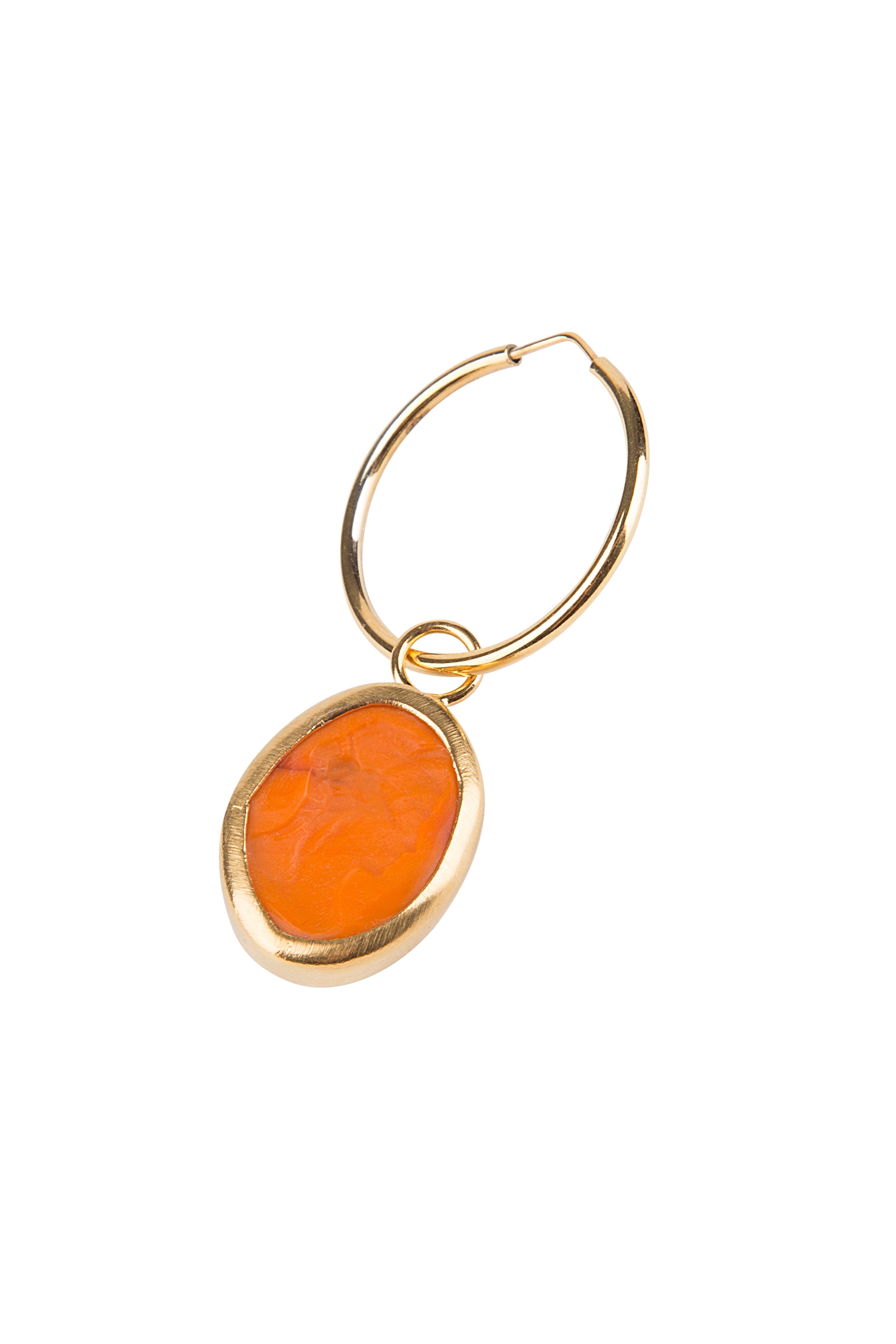 Medium Orange Intaglio Hoop