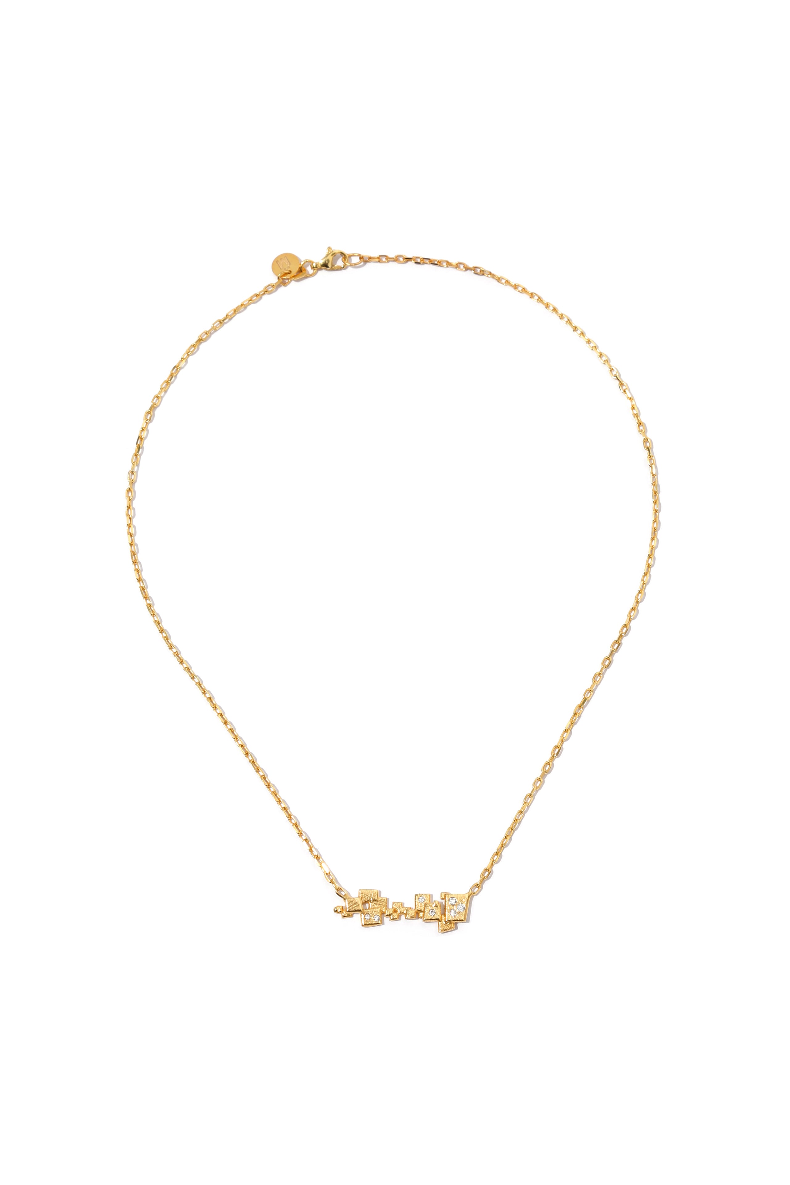 Small Mosaic Necklace with Multiple Diamonds