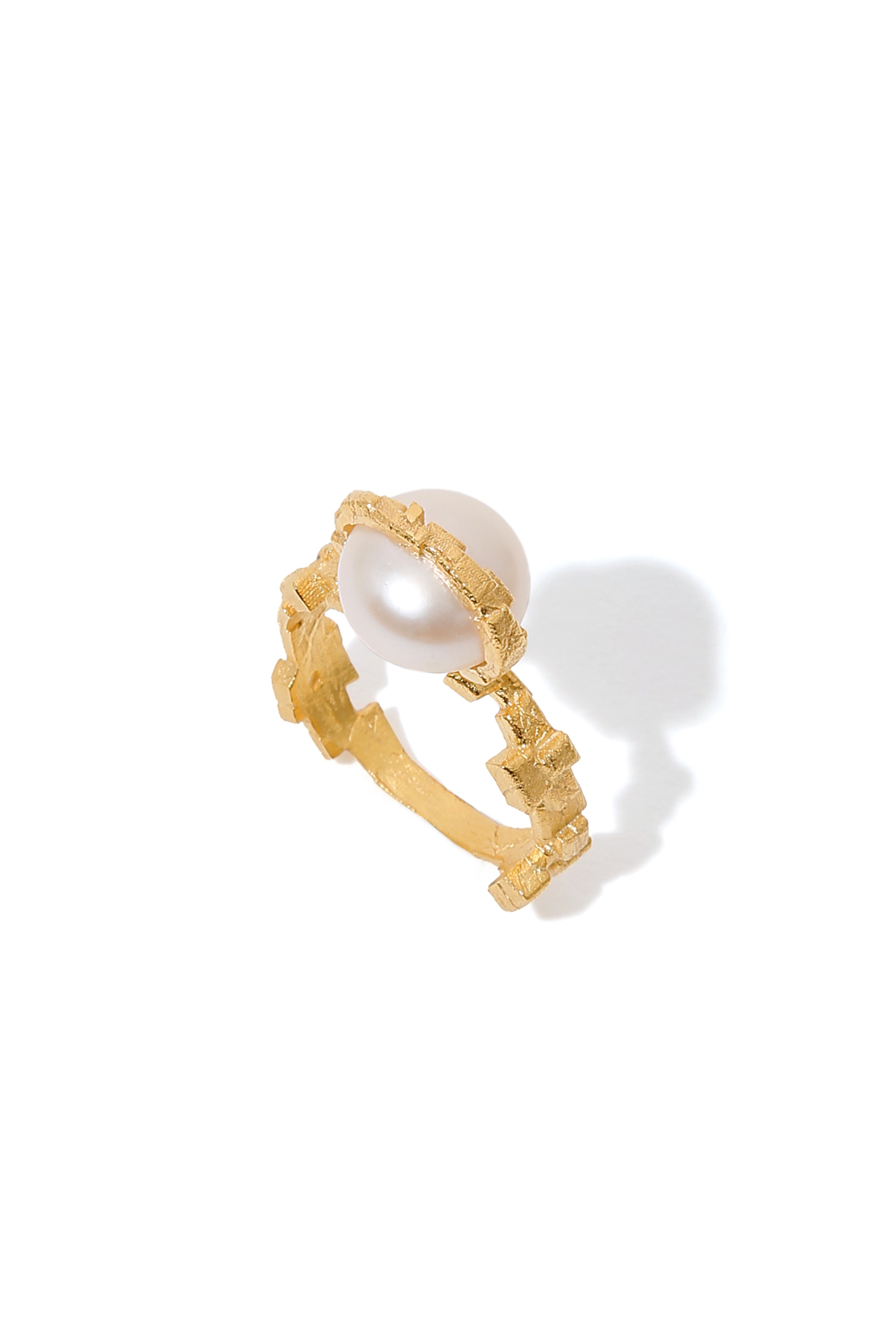 Orbit Mosaic Ring with Pearl