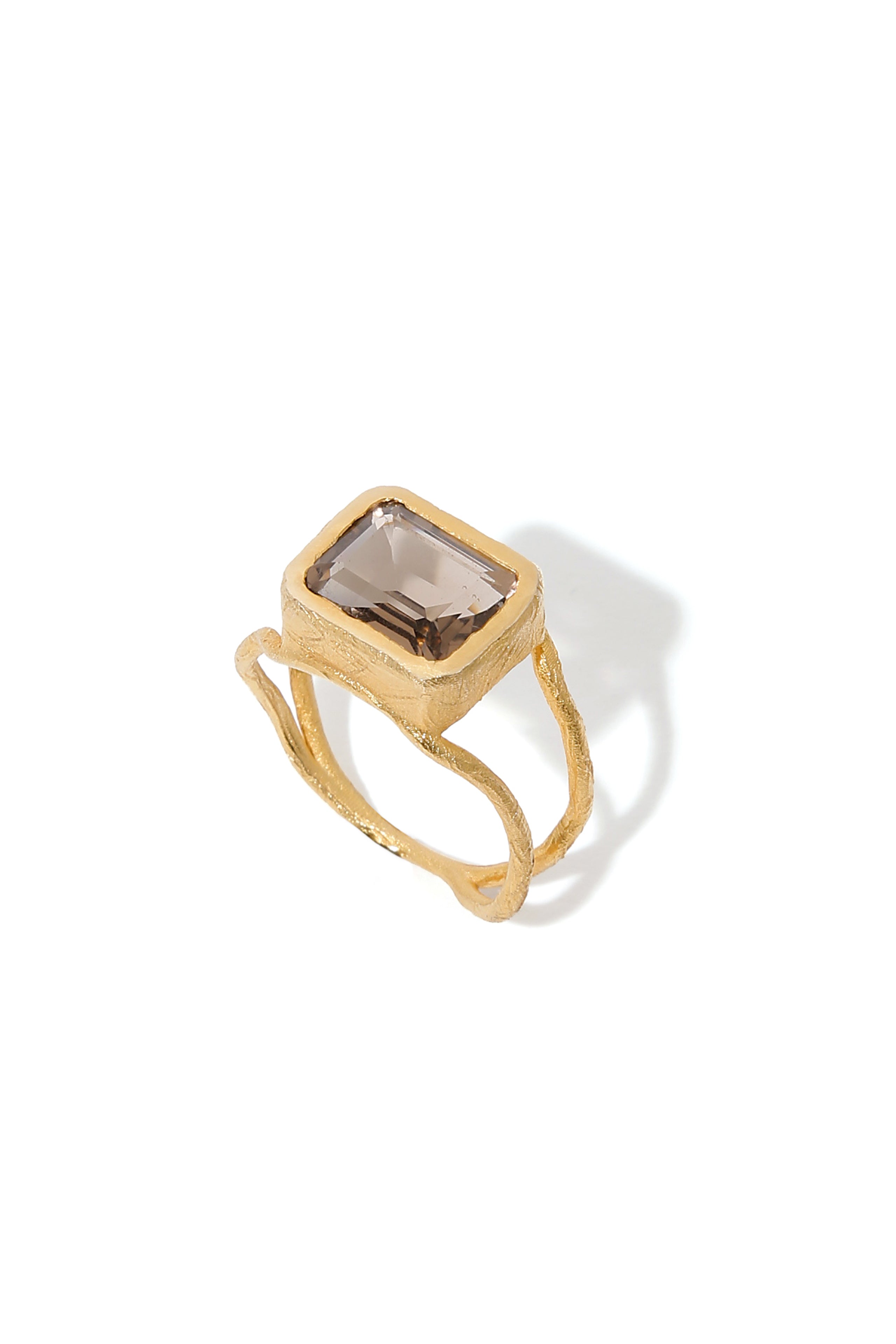 Smoky Quartz Raw Ring