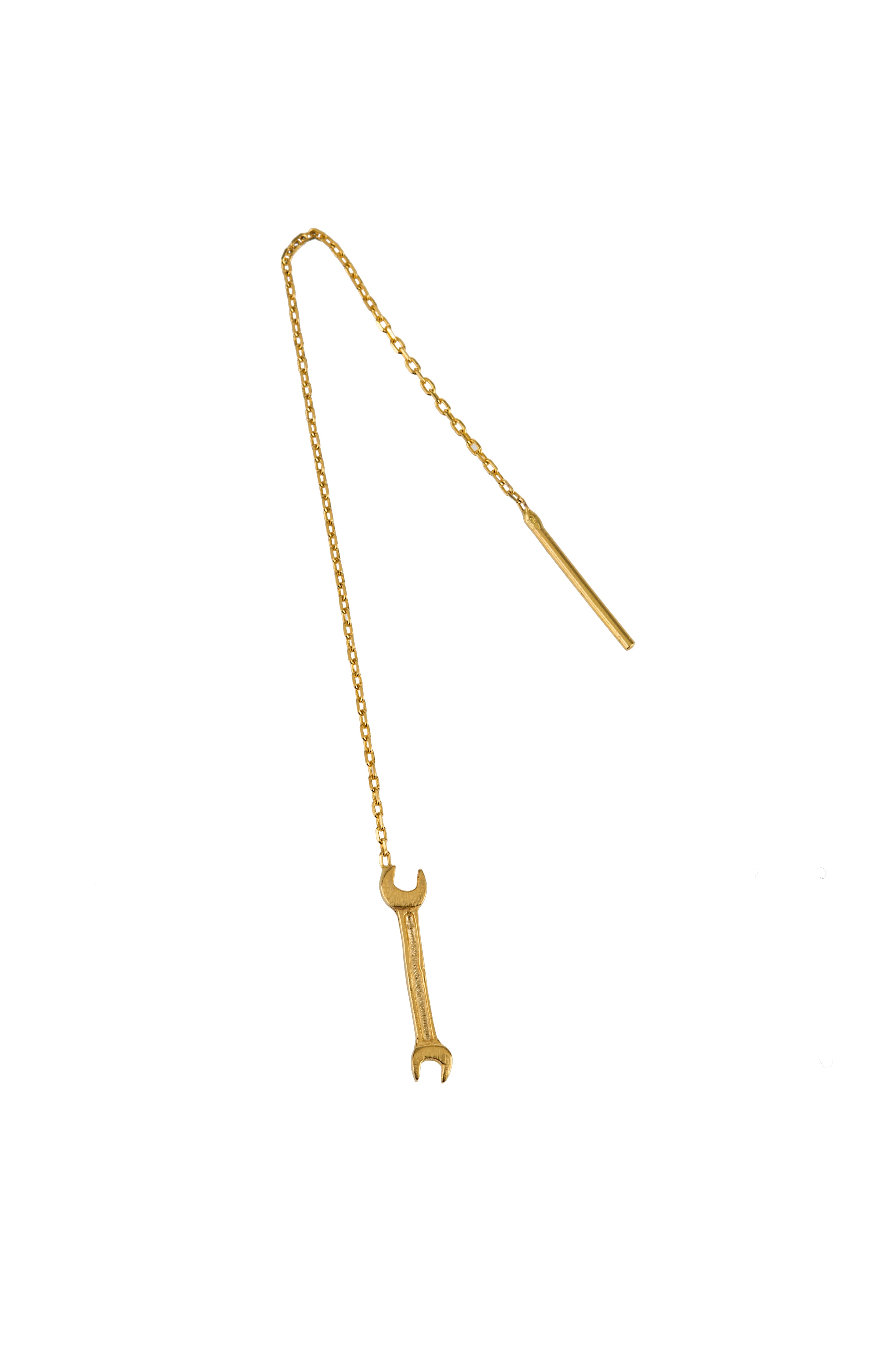 Wrench Earring With Chain