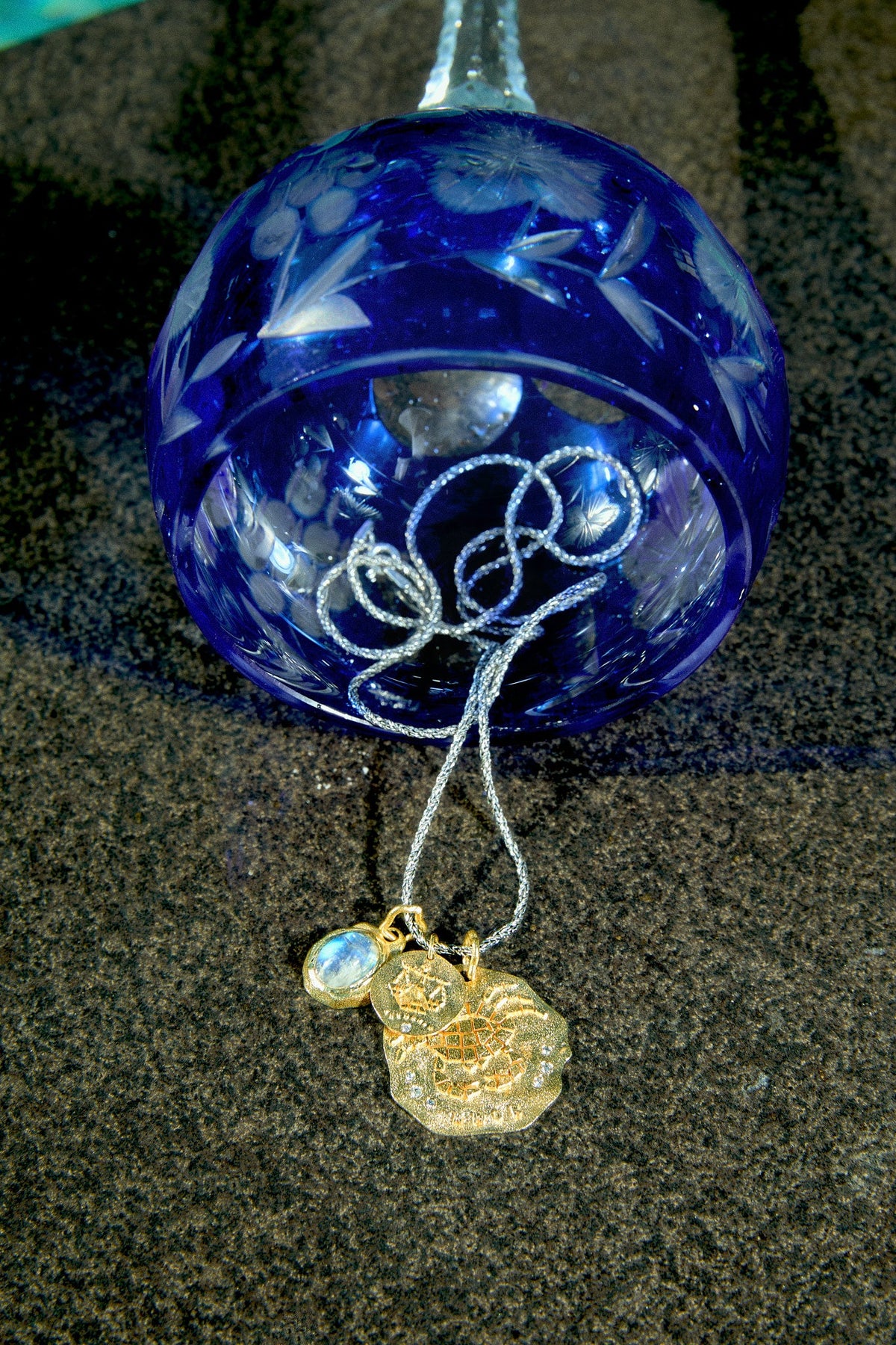 Natural Stone Charm · 14k Gold