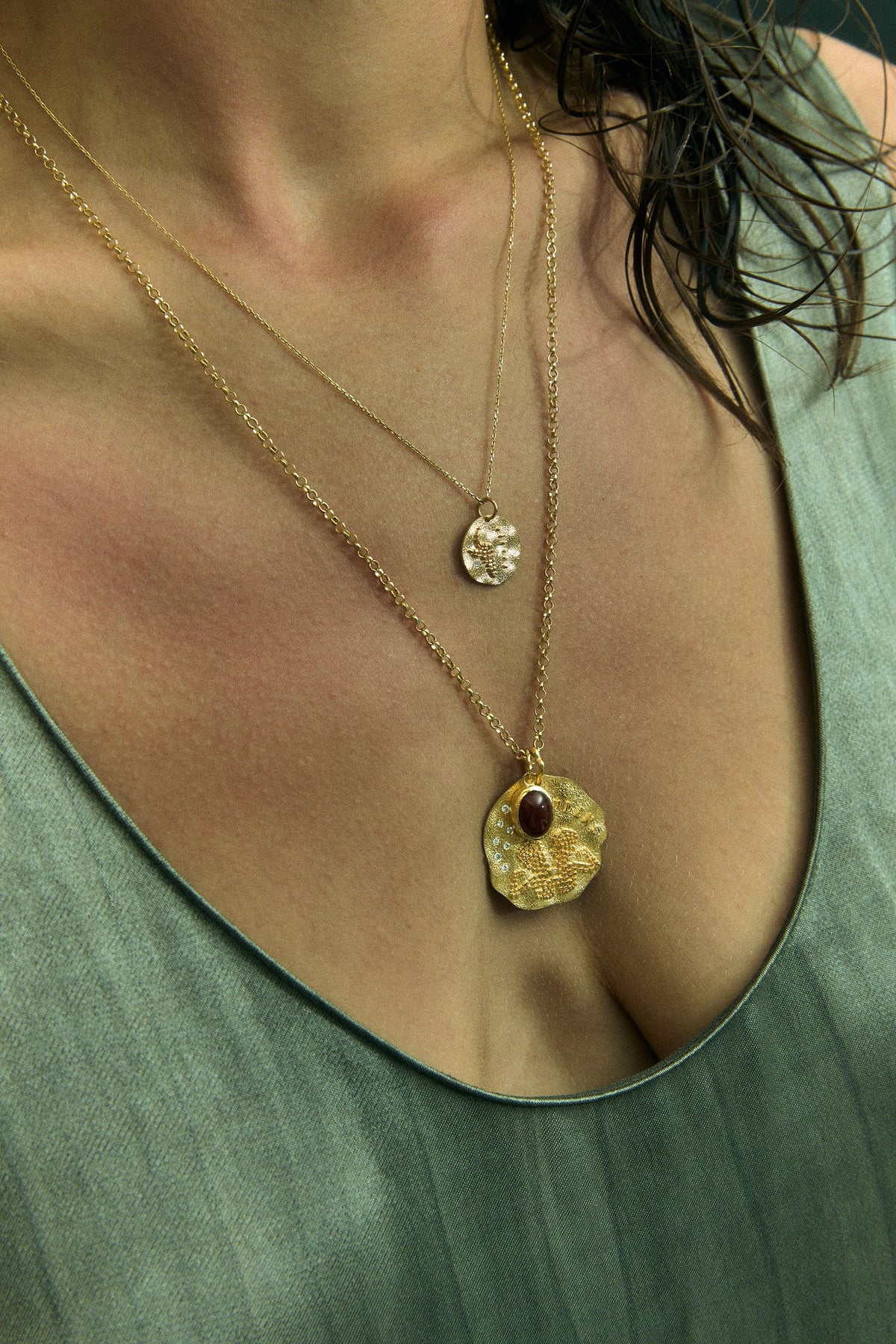 Zodiac Medallion Necklace — Small · 14k Gold