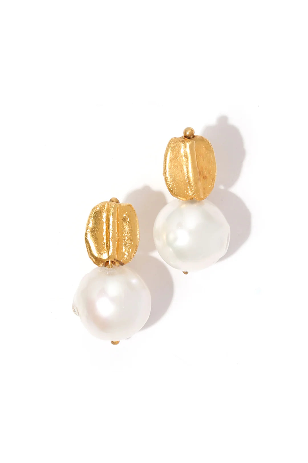 Coffee Bean with Pearls Earring