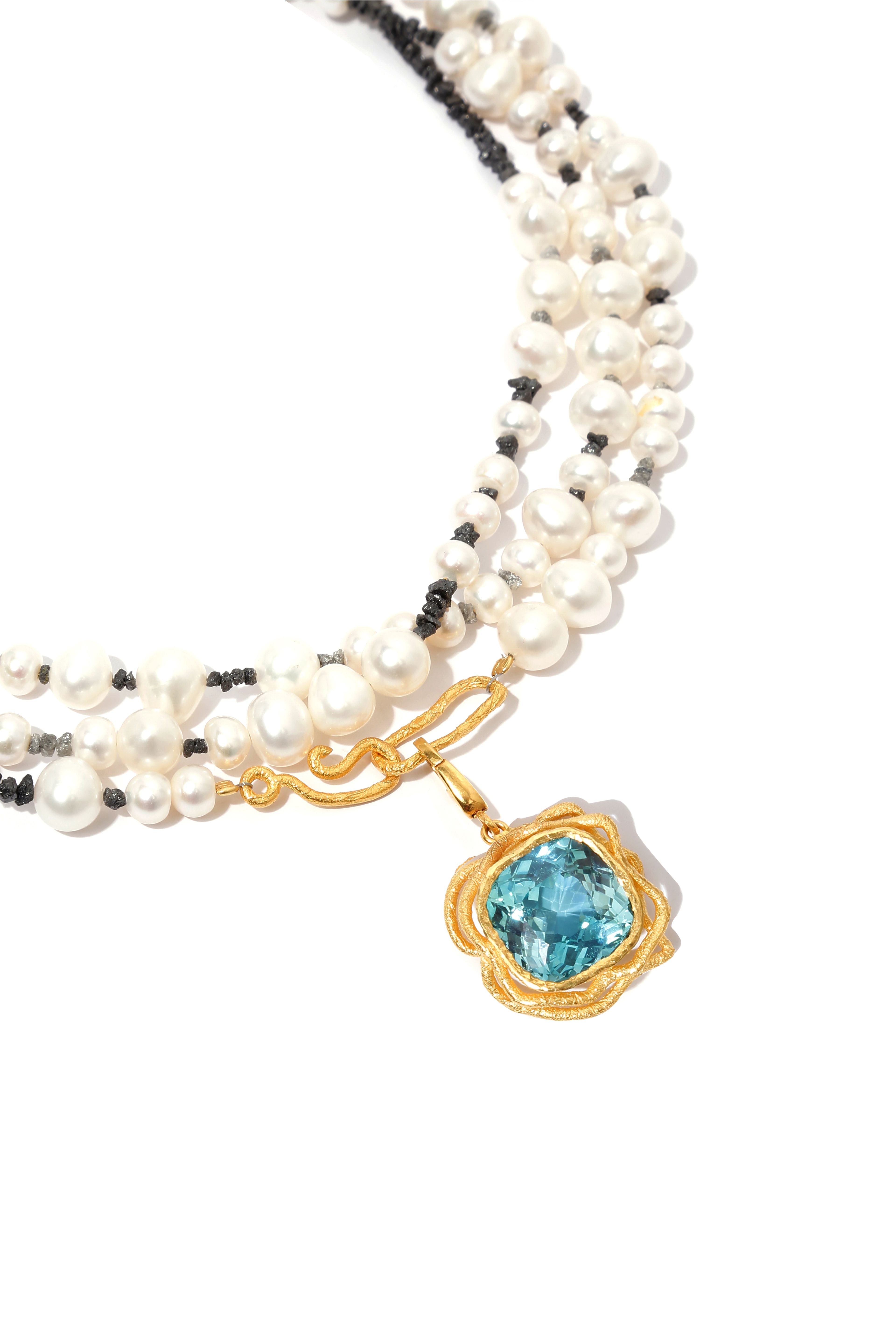 Aquamarine Raw Pendant