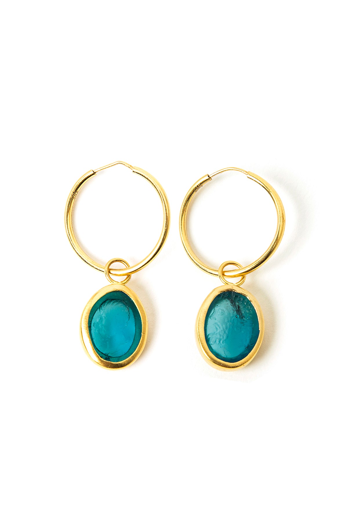 Turquoise Intaglio Hoop