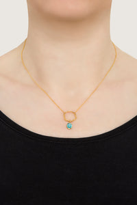 Raw Luck Necklace with Blue Topaz