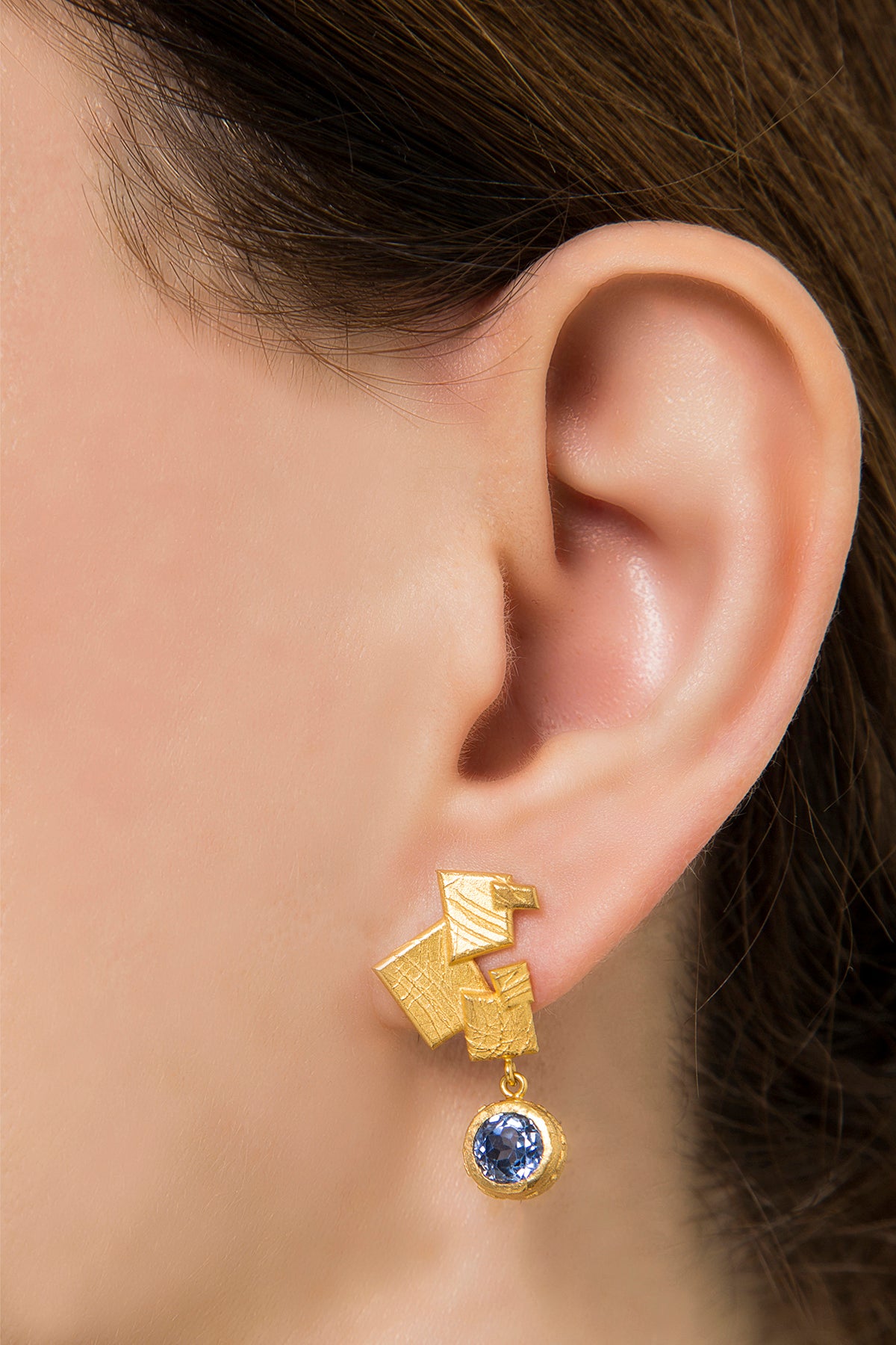 Mosaic Earring with Sapphire