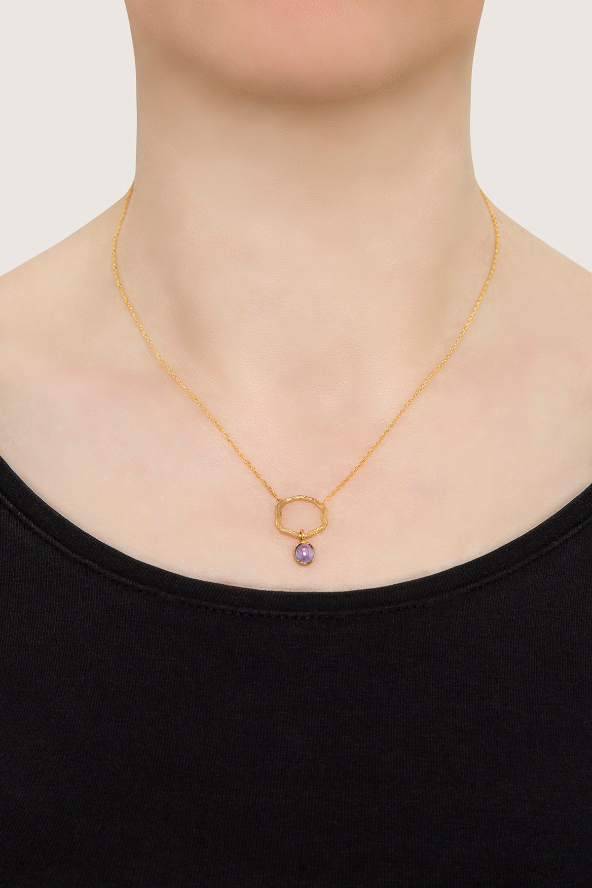 Raw Luck Necklace with Amethyst