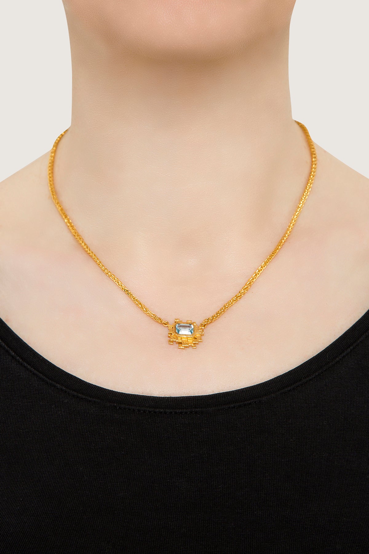 Aquamarine Mosaic Necklace