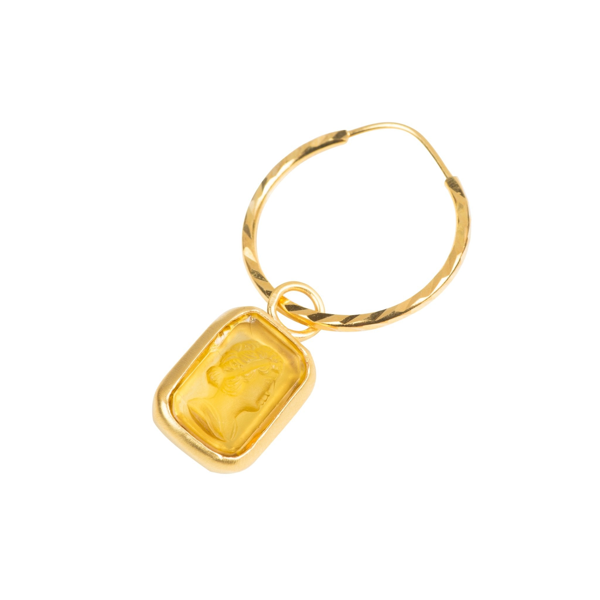 Medium Yellow Intaglio Hoop