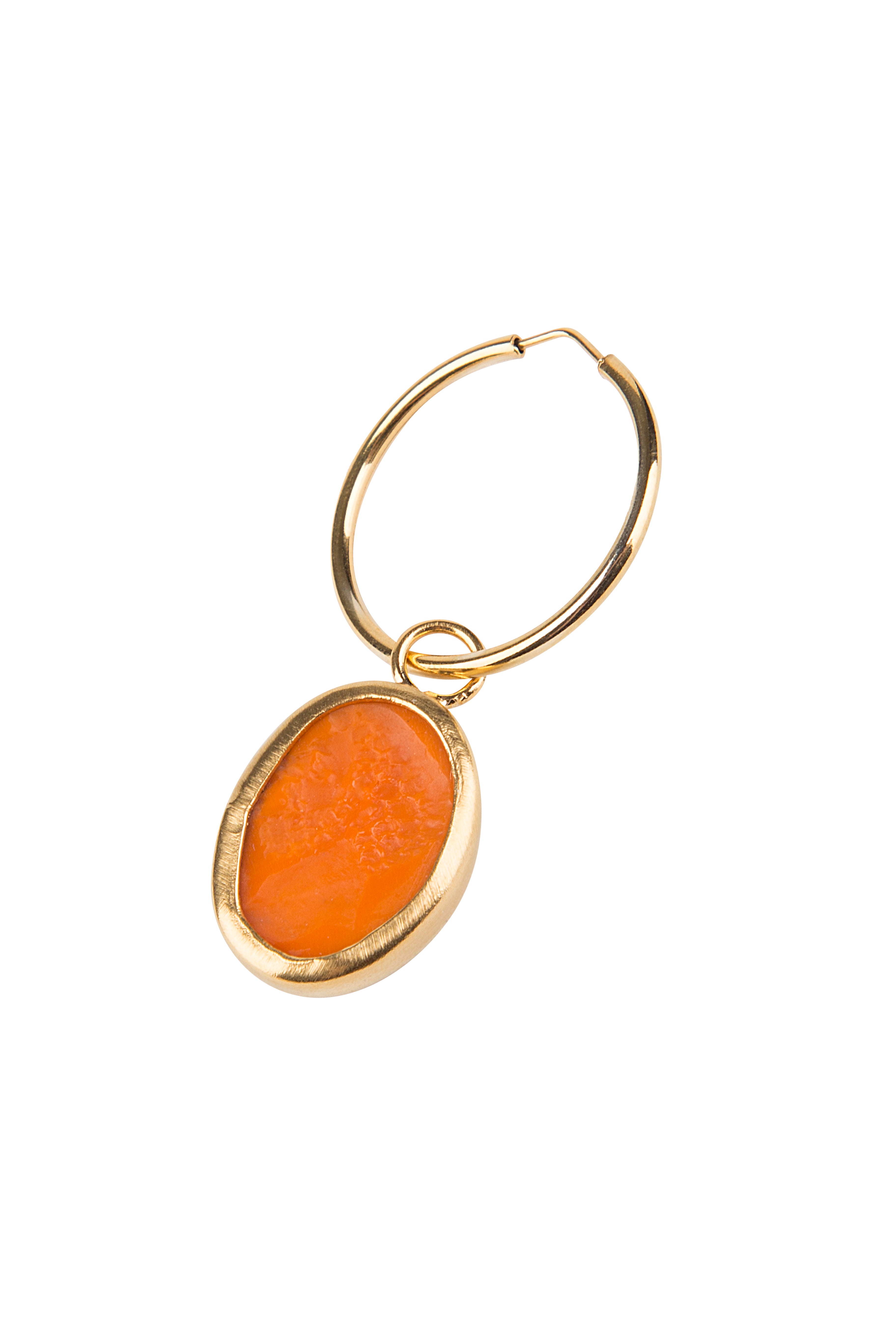 Medium Orange Intaglio Hoop