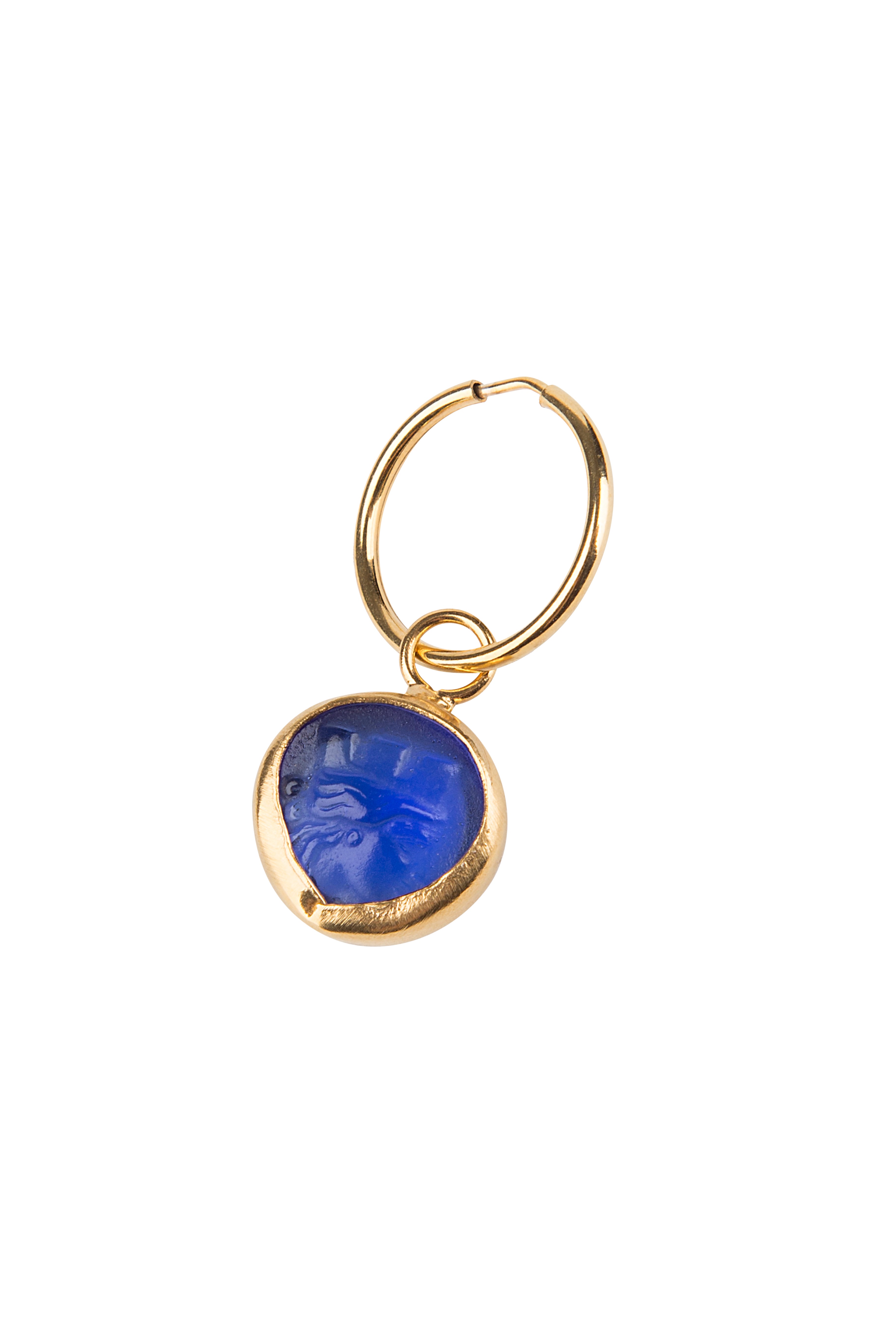 Small Blue Intaglio Hoop