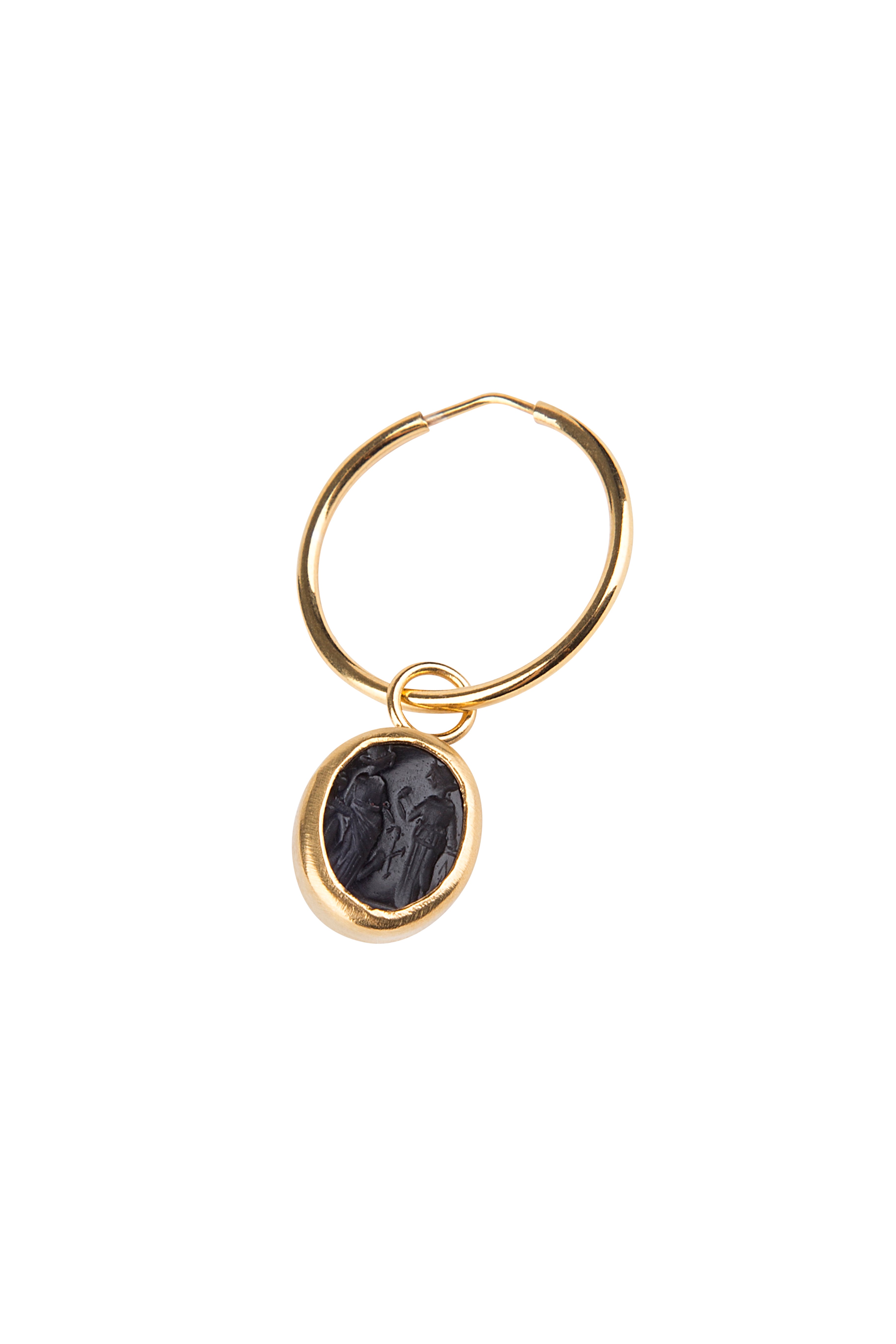 Medium Black Intaglio Hoop