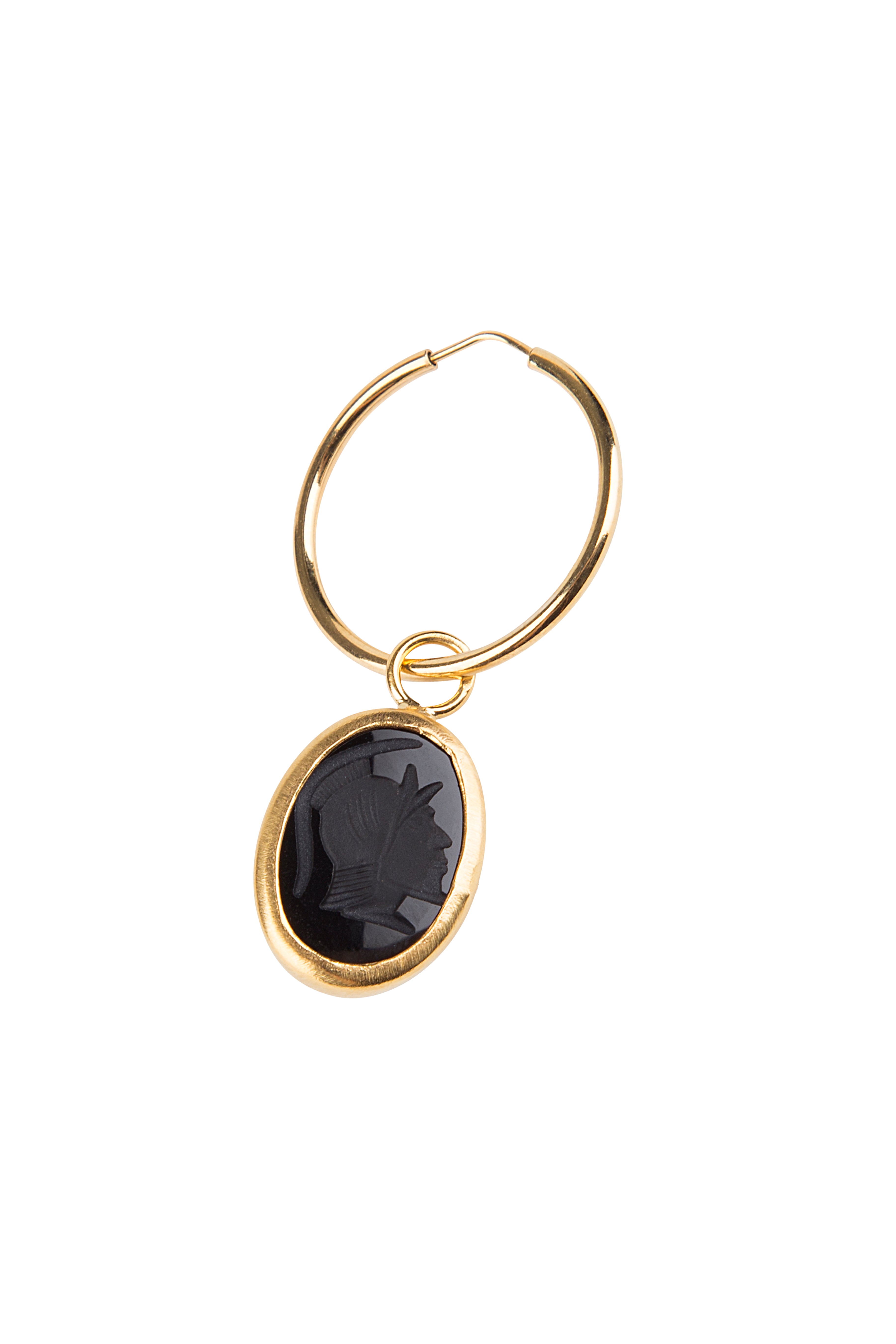 Medium Black Intaglio Hoop