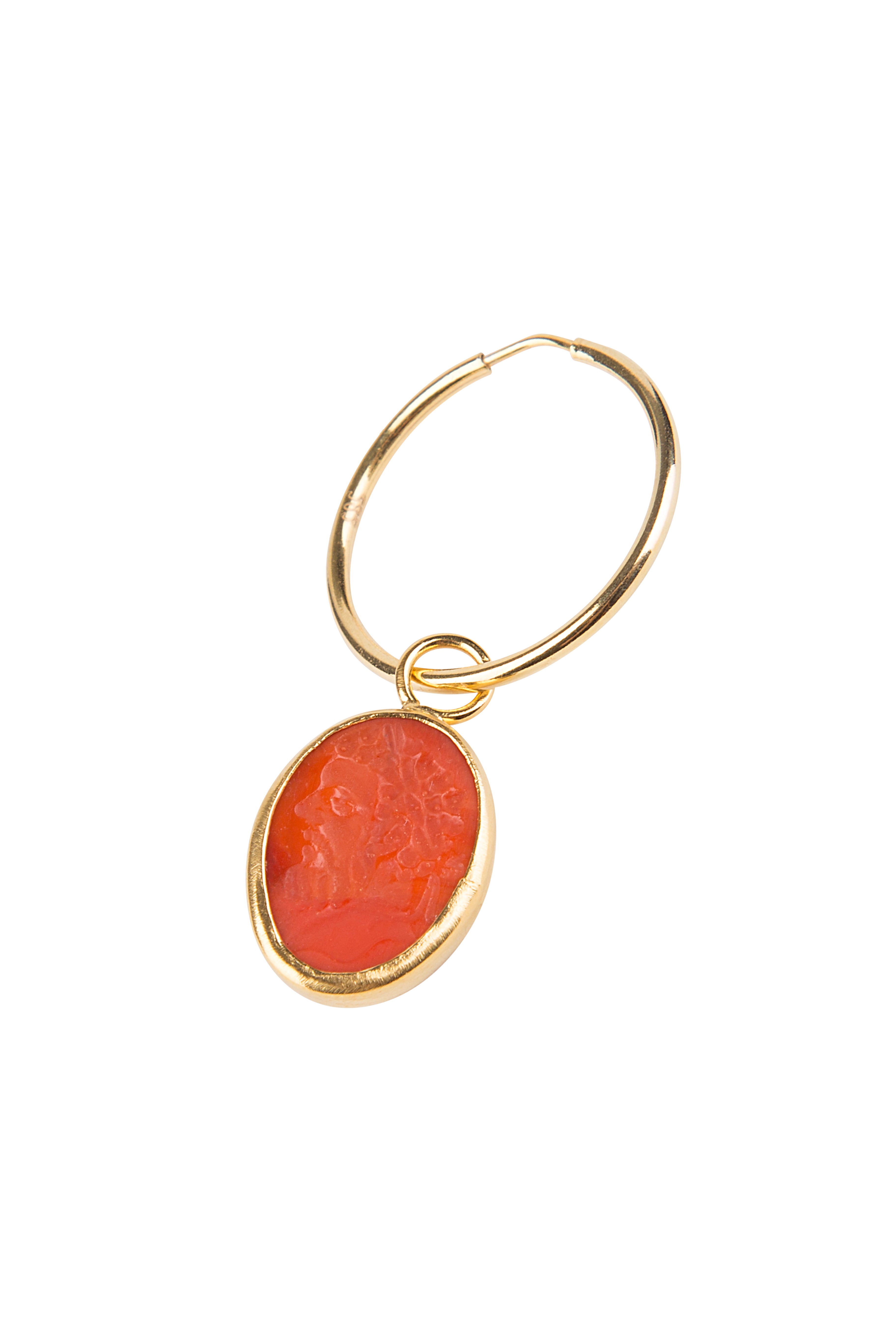 Medium Orange Intaglio Hoop