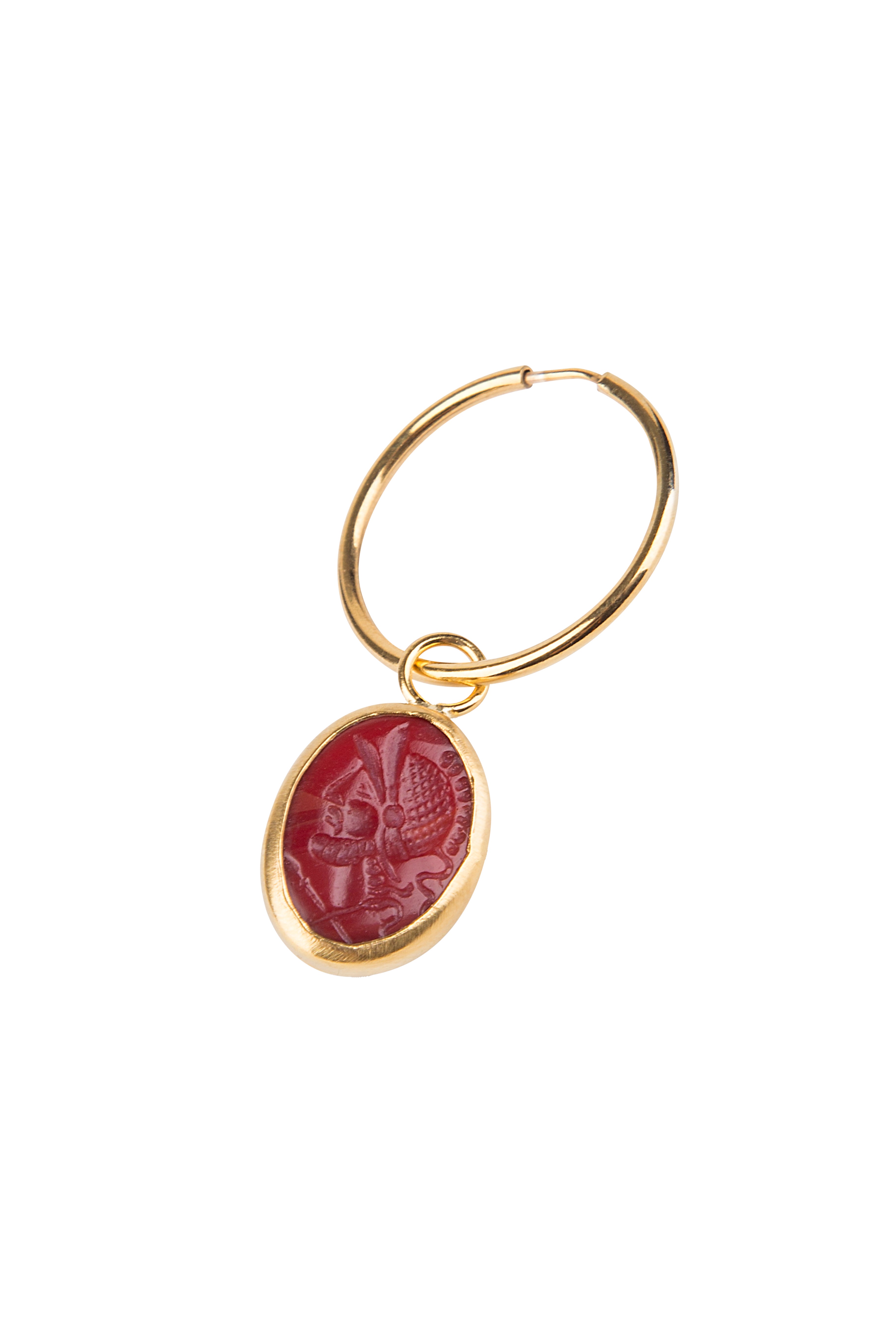 Medium Red Intaglio Hoop