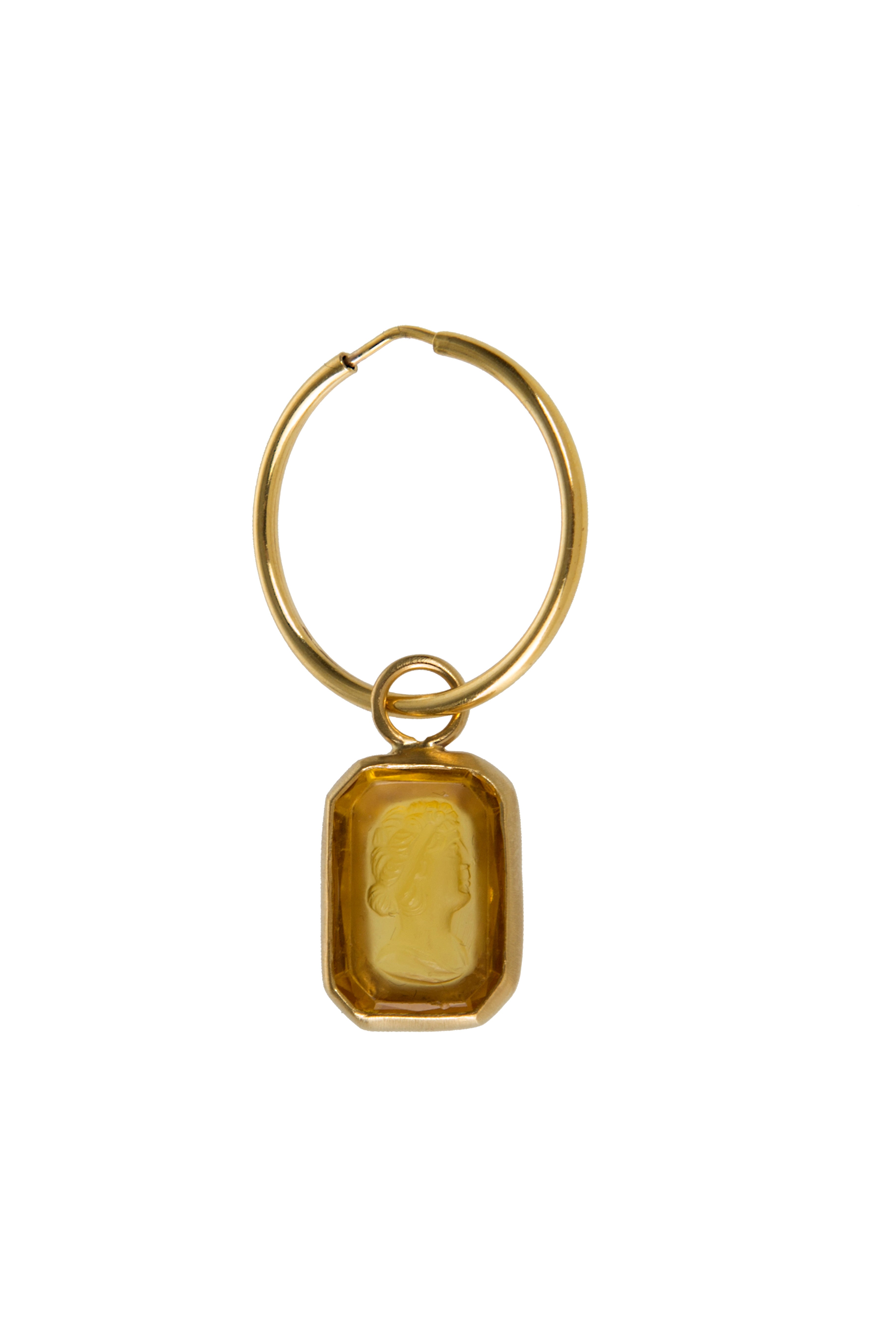 Intaglio Hoop Earring Yellow