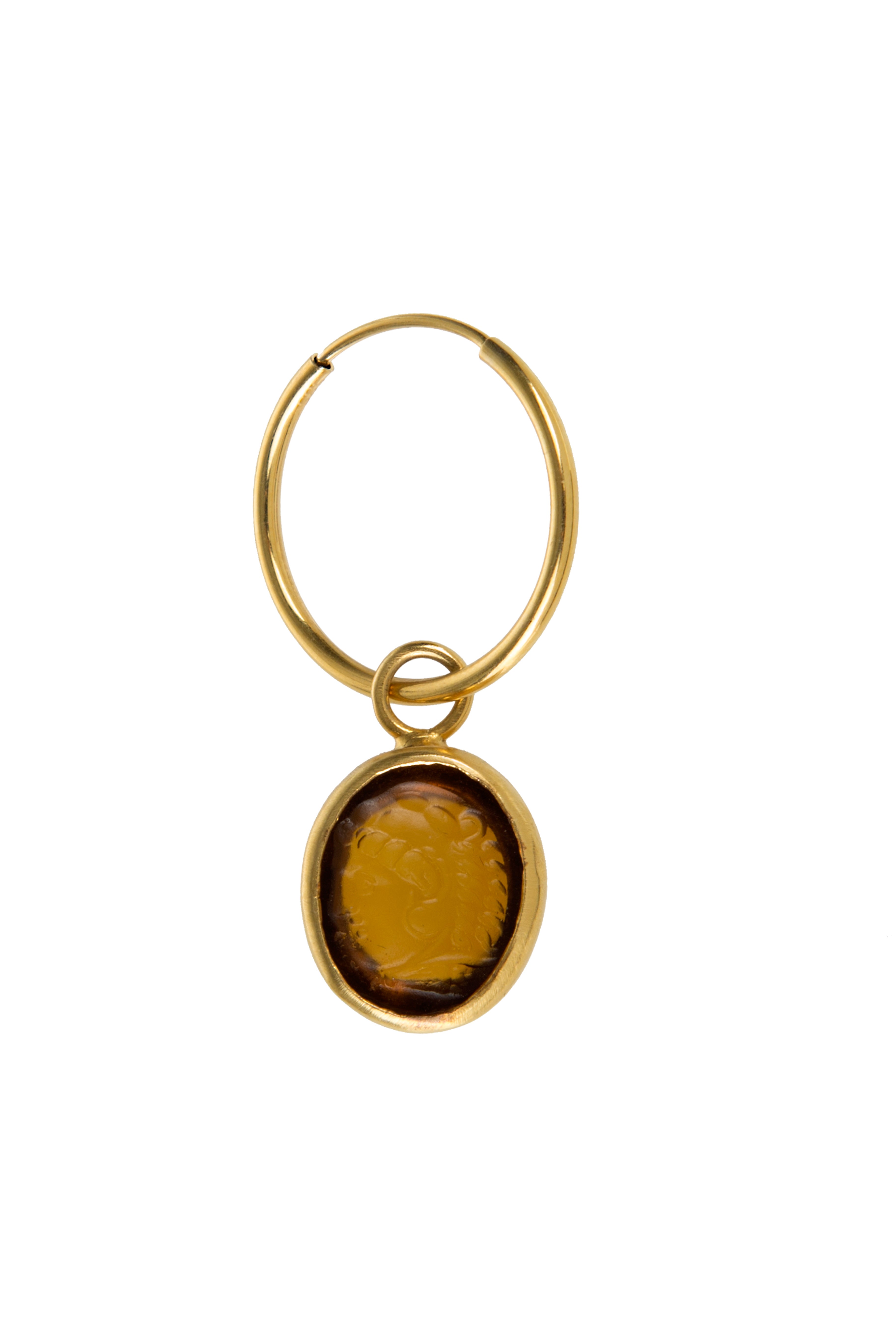 Intaglio Hoop Earring Yellow