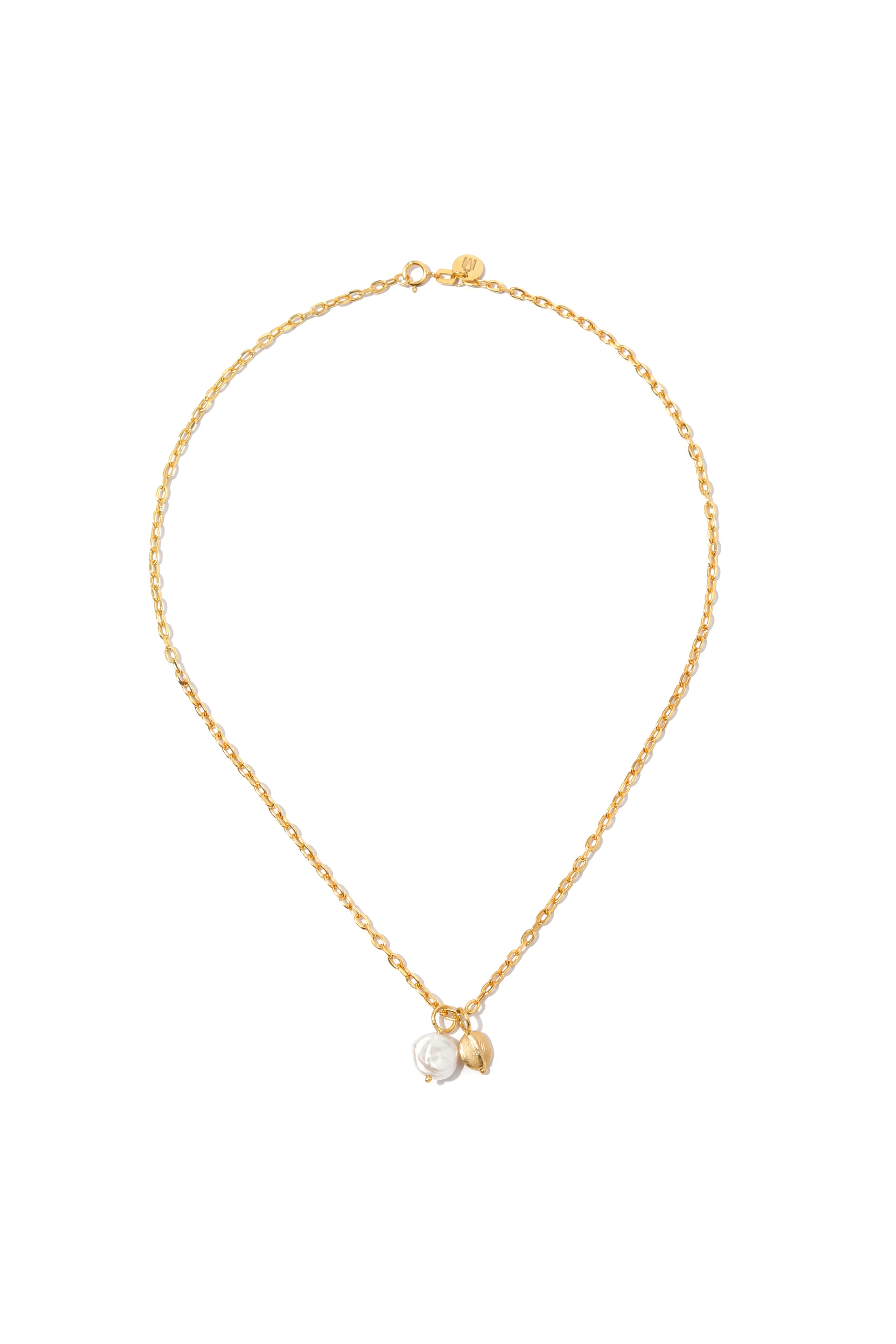 Coffee Bean Necklace with a Pearl