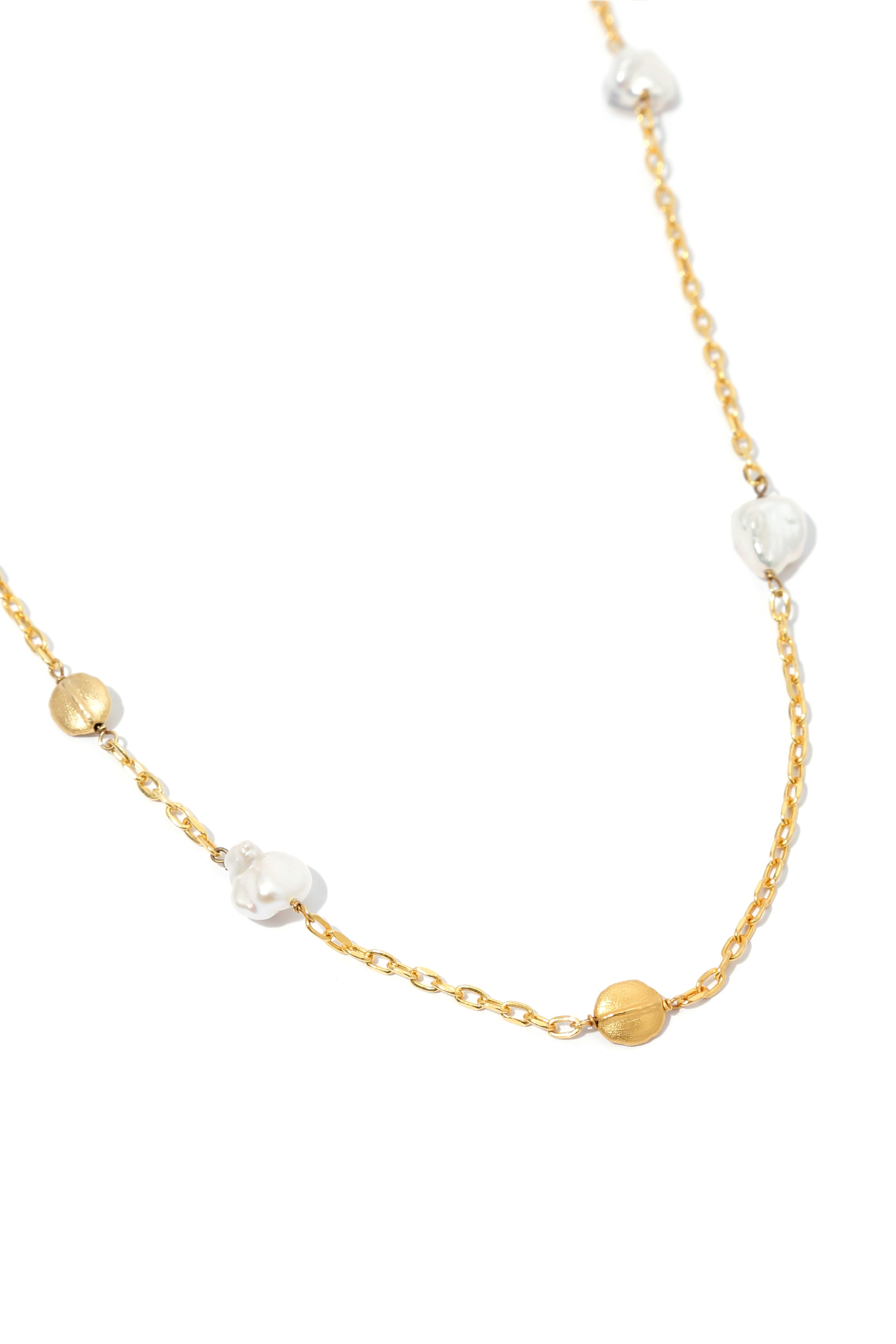 Coffee Bean Necklace with Pearls