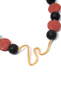 Raw Necklace with Lava Stones