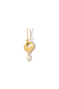 Button Earring with a Pearl