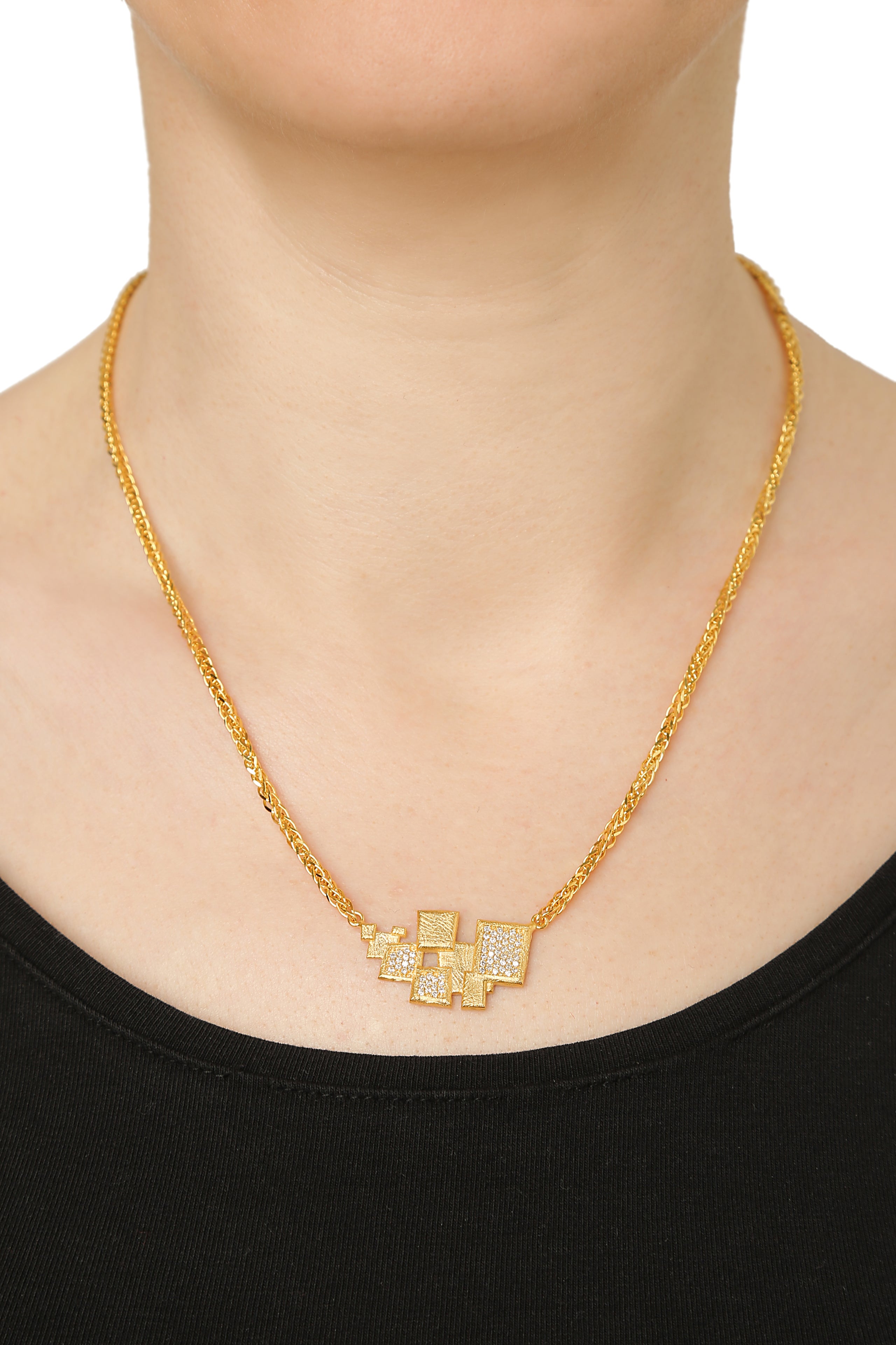 Mosaic Necklace with Diamonds