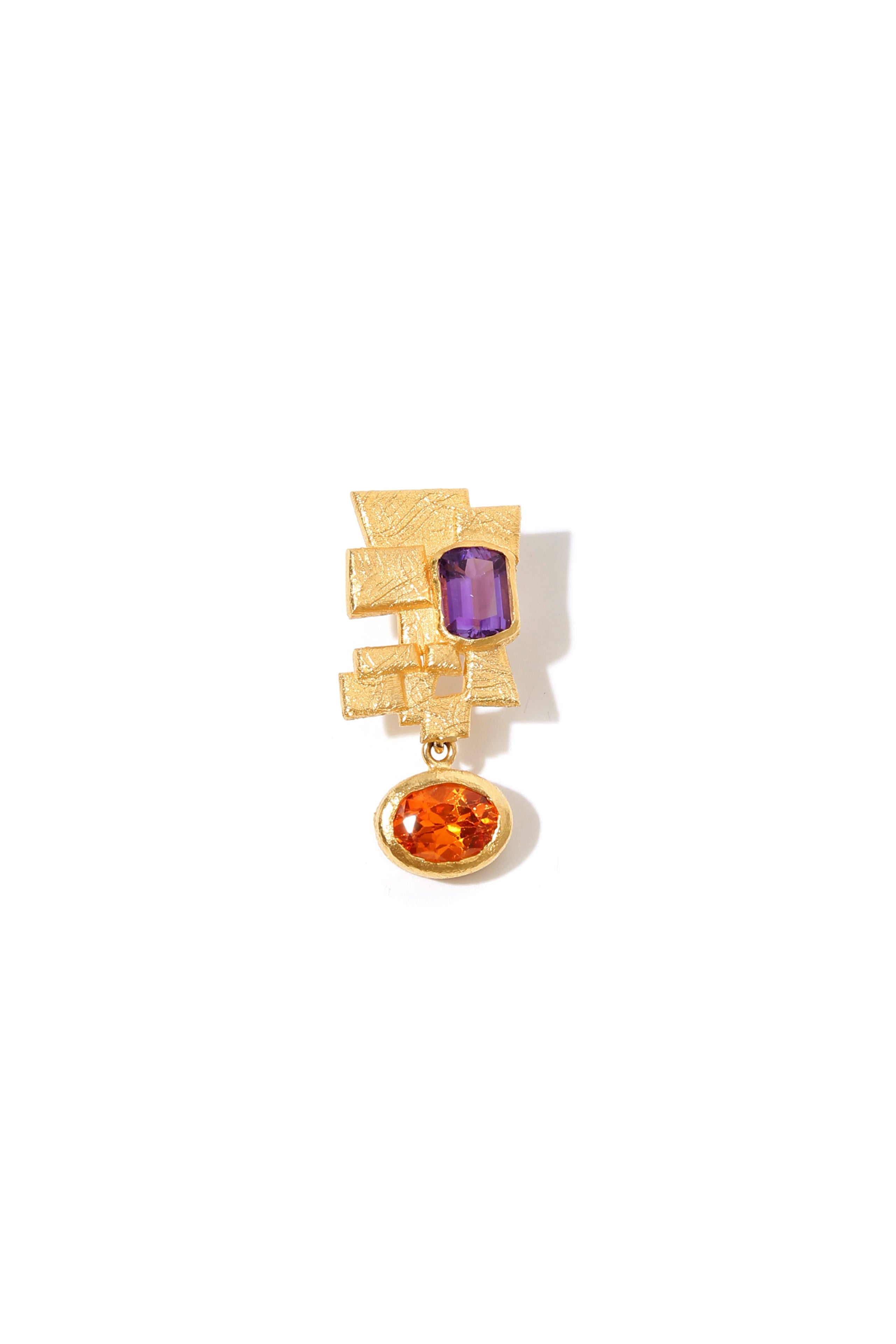 Mosaic Earring with Two Stones