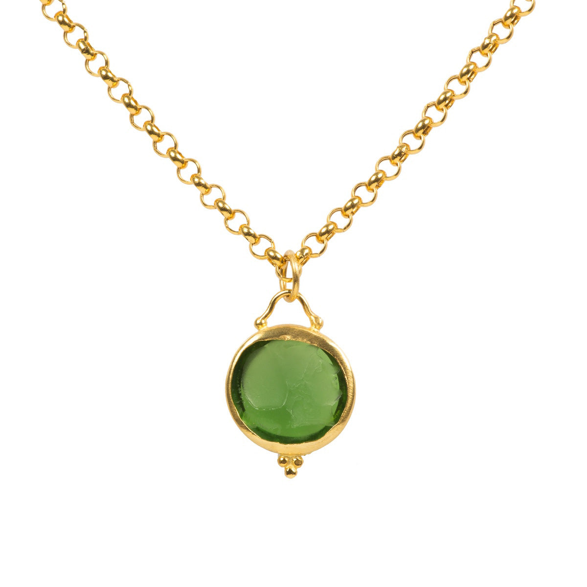 Intaglio Necklace Green