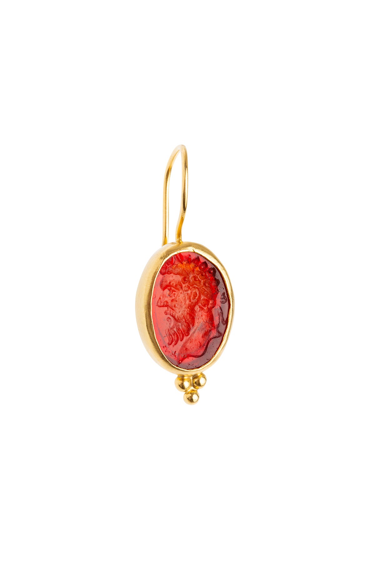 Classic Intaglio Earring Red