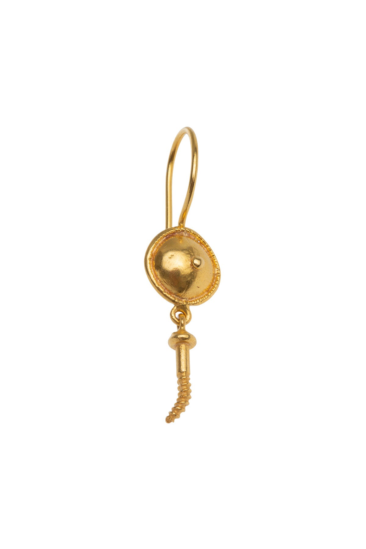Button Earring with Screw