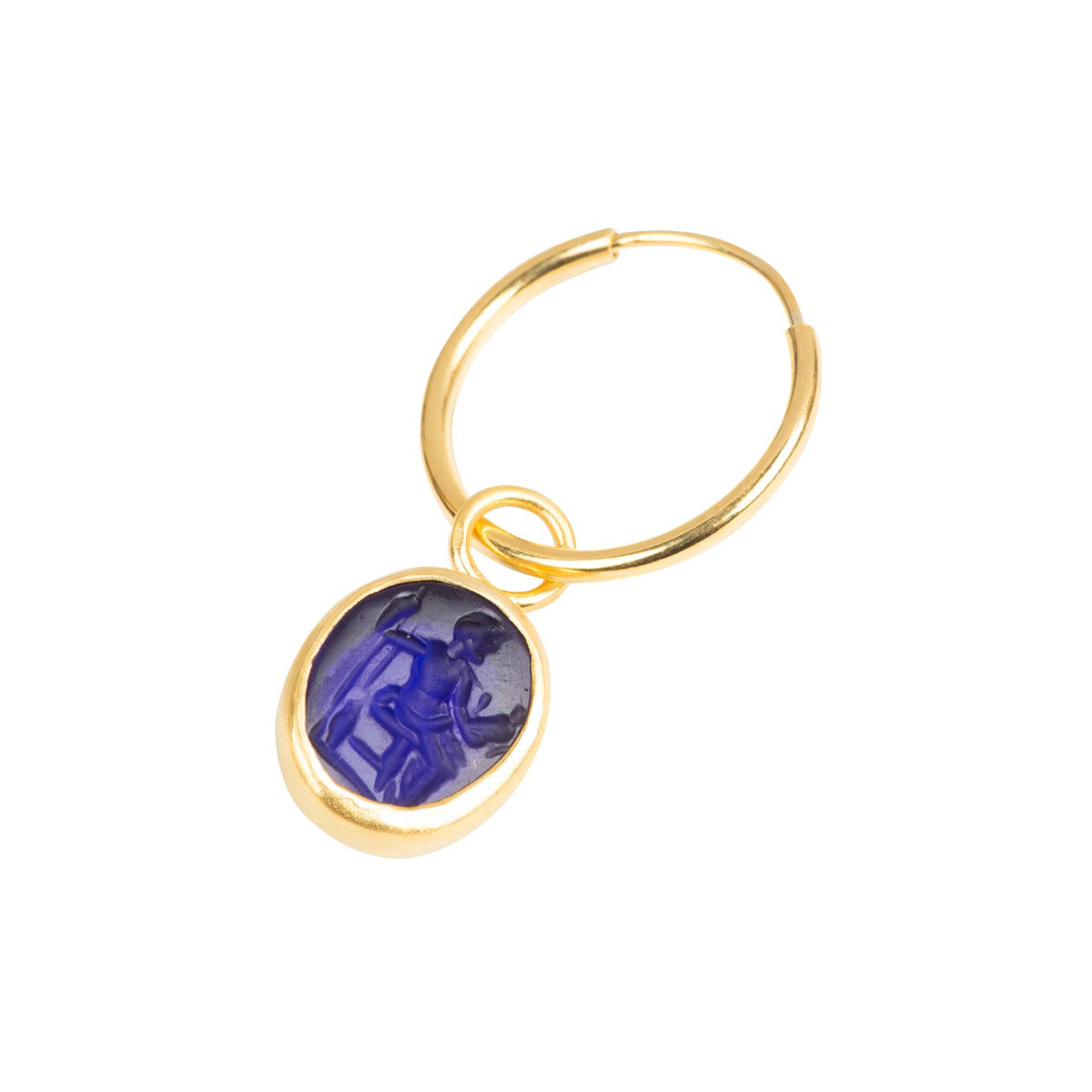 Small Navy Intaglio Hoop