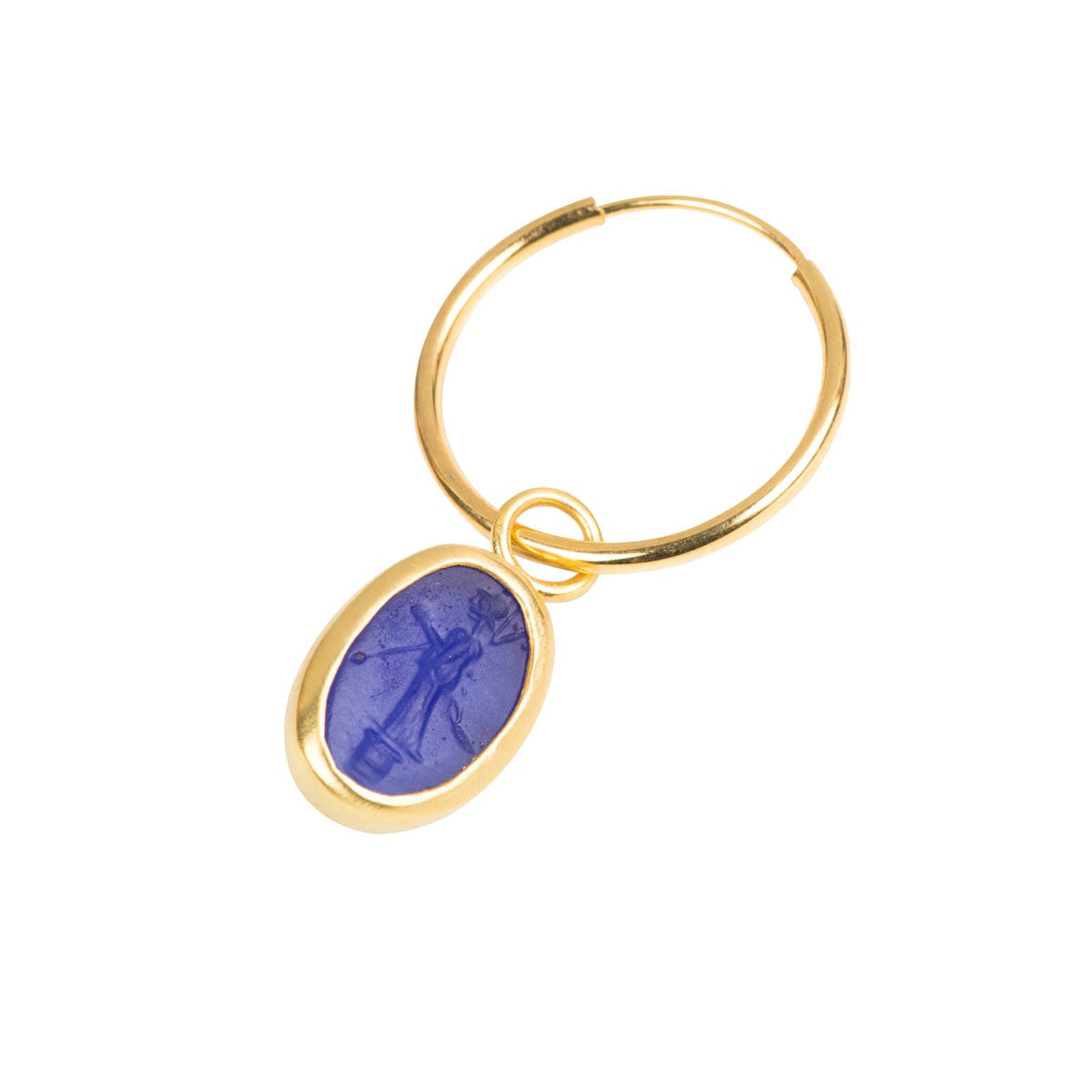 Medium Navy Intaglio Hoop