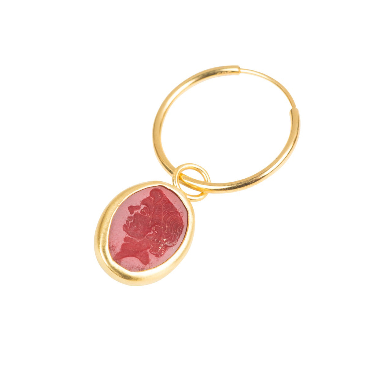 Medium Red Intaglio Hoop
