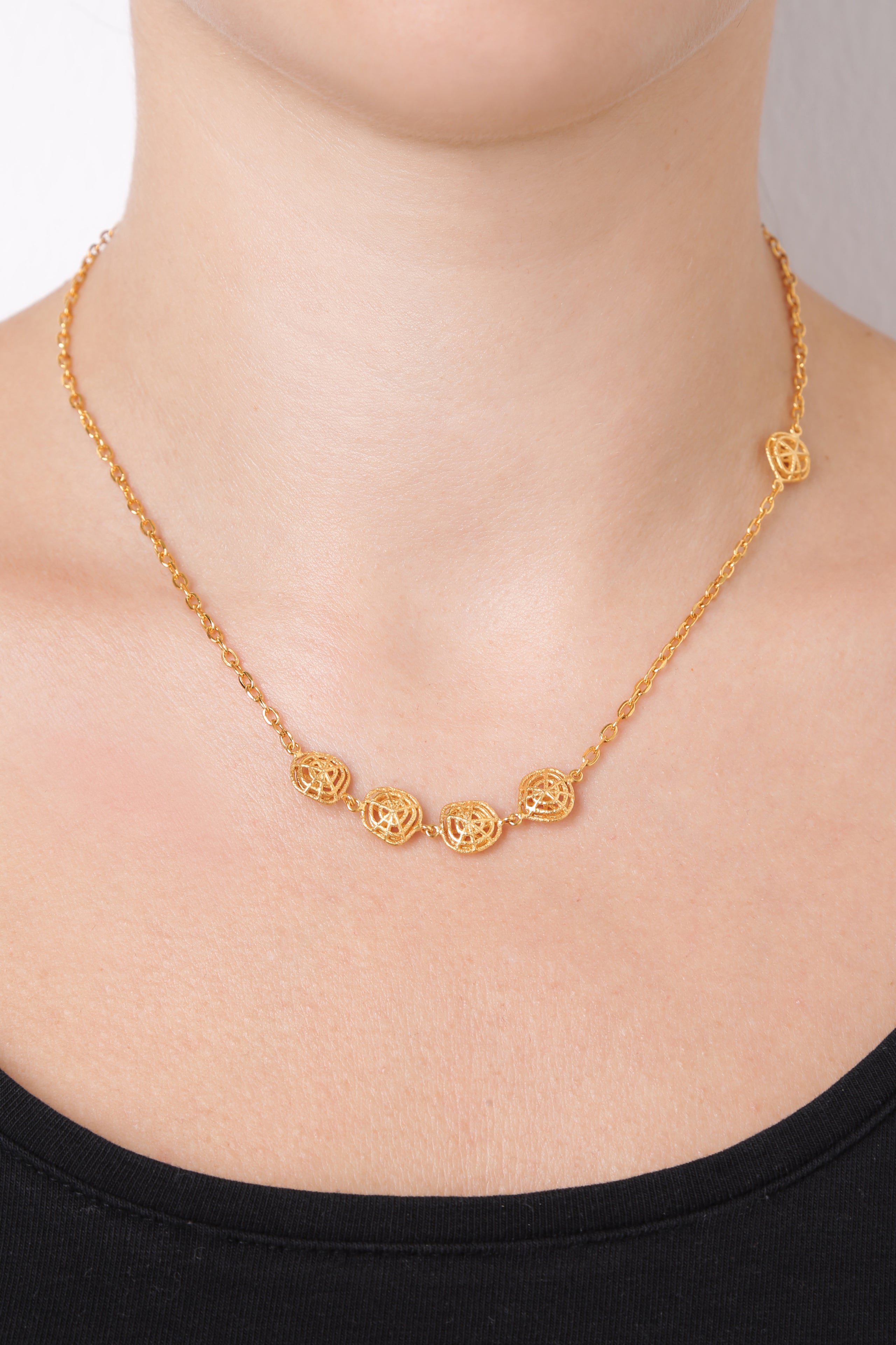 Raw Web Necklace